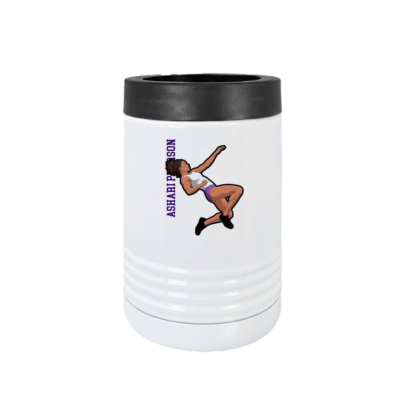 Beverage Holder — Name Vertical in White