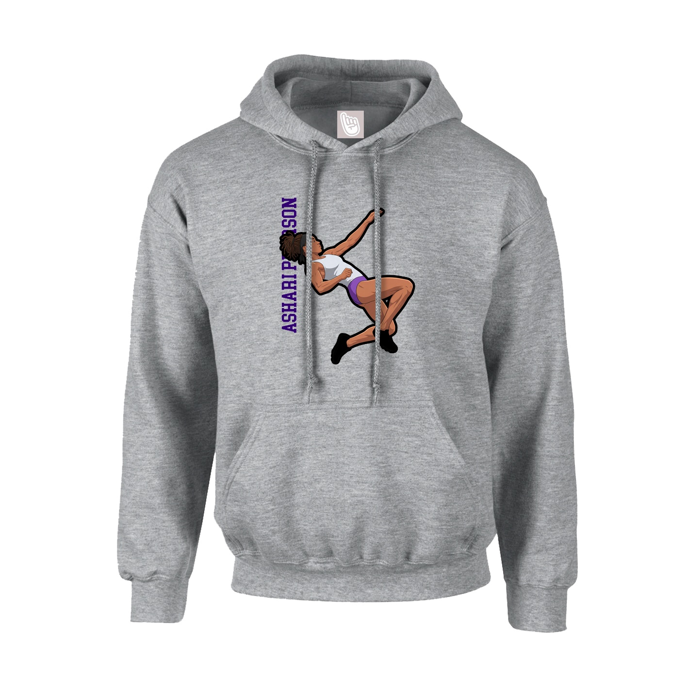 Youth Hoodie — Name Vertical in Grey