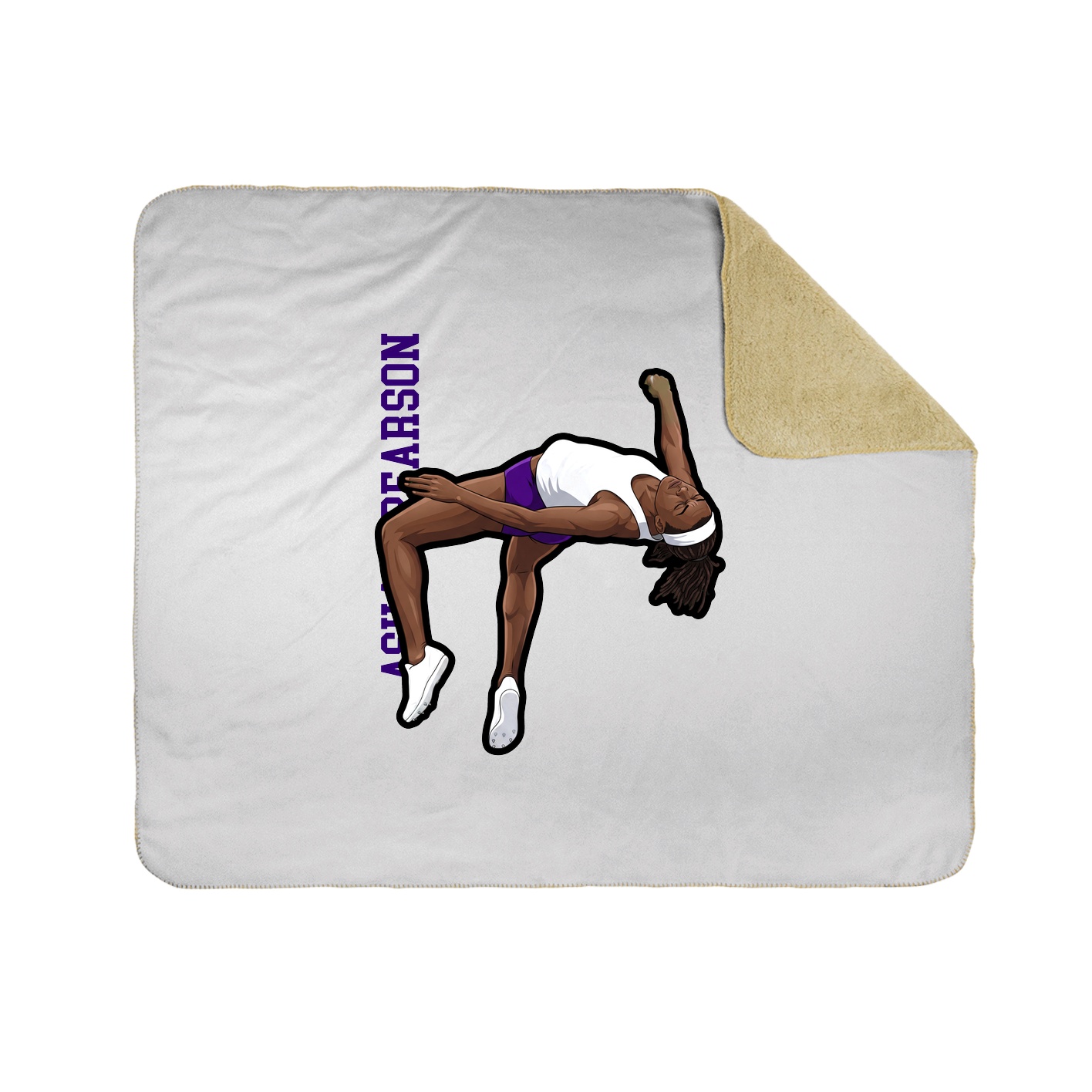 Throw Blanket — Name Vertical in White