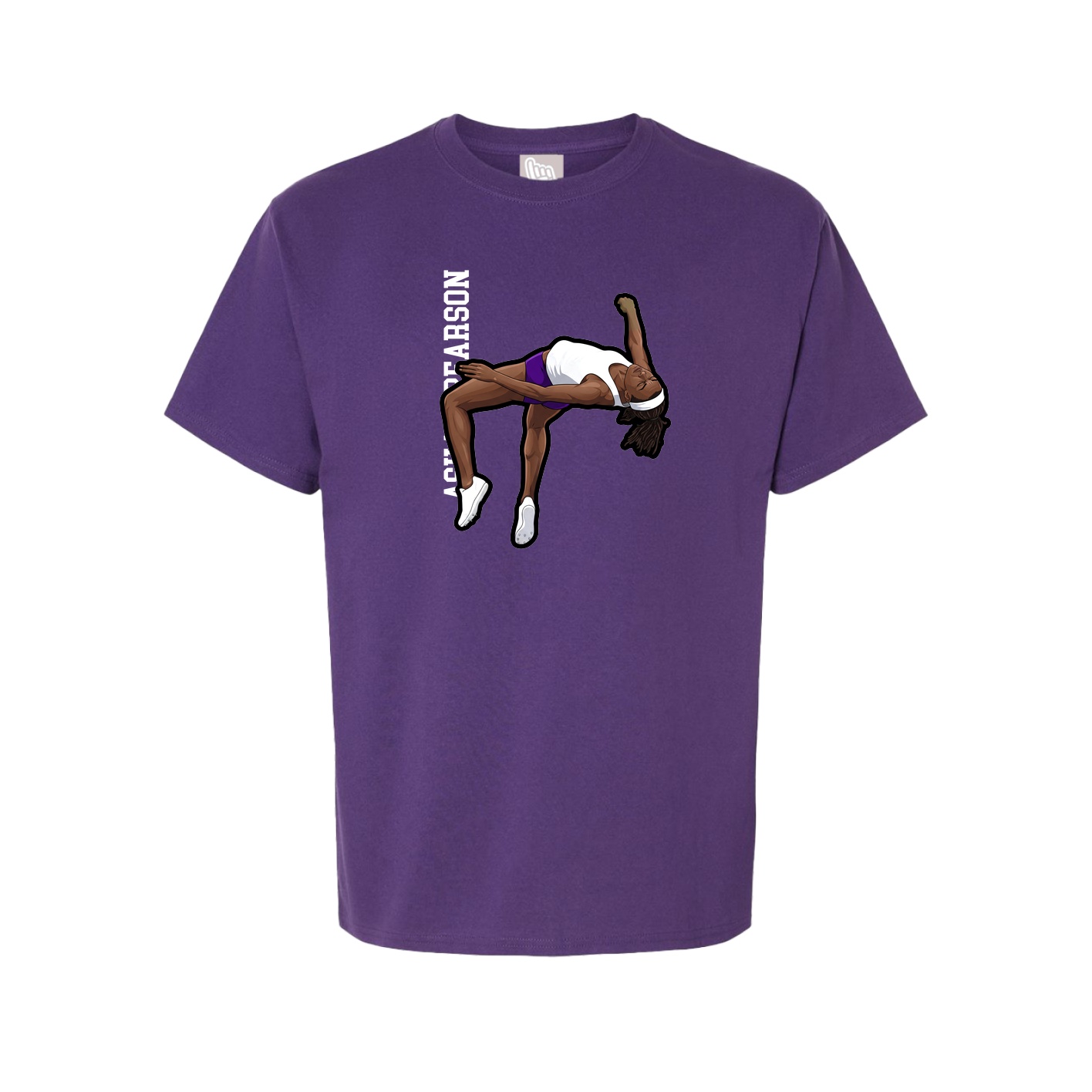 Youth Tee — Name Vertical in Purple