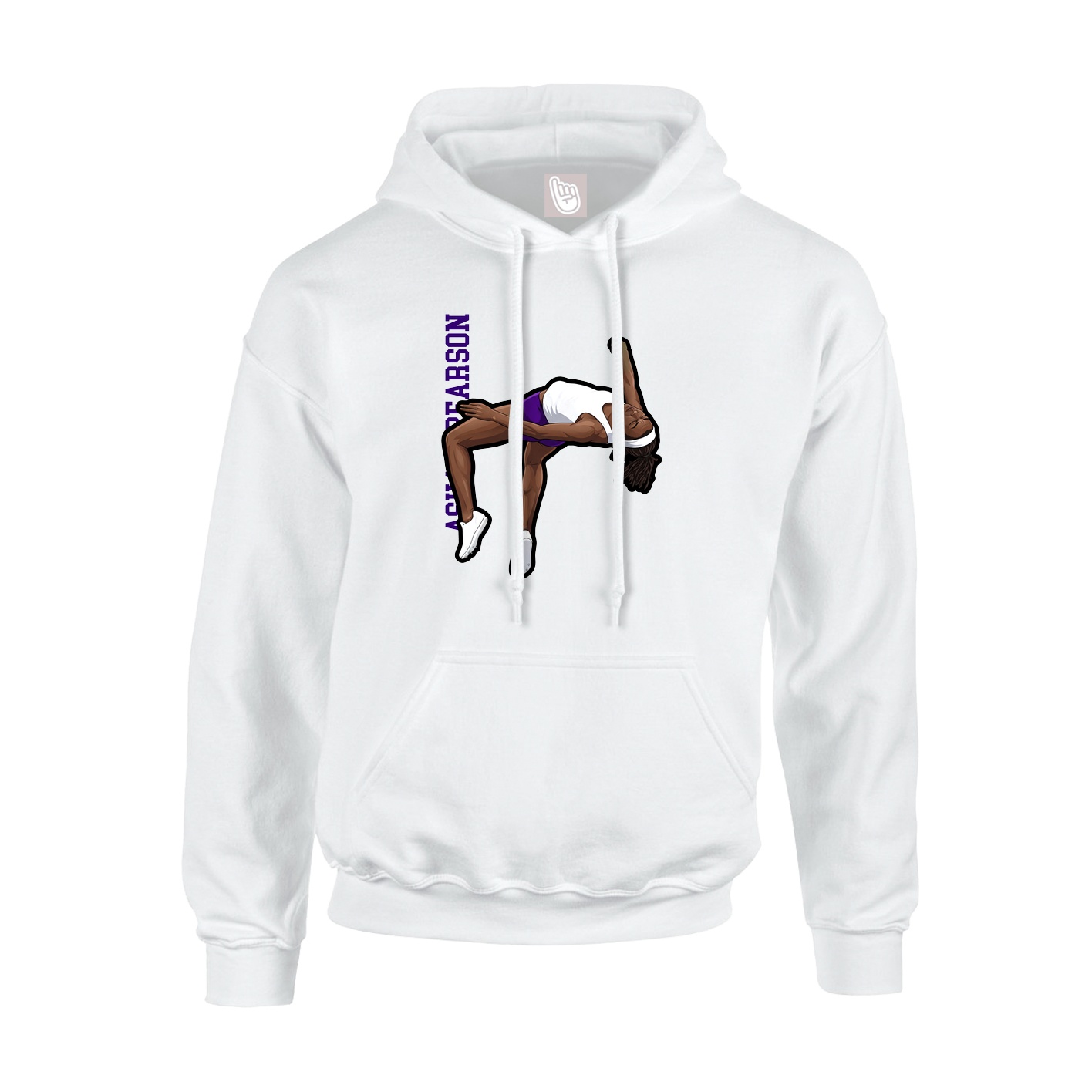 Youth Hoodie — Name Vertical in White