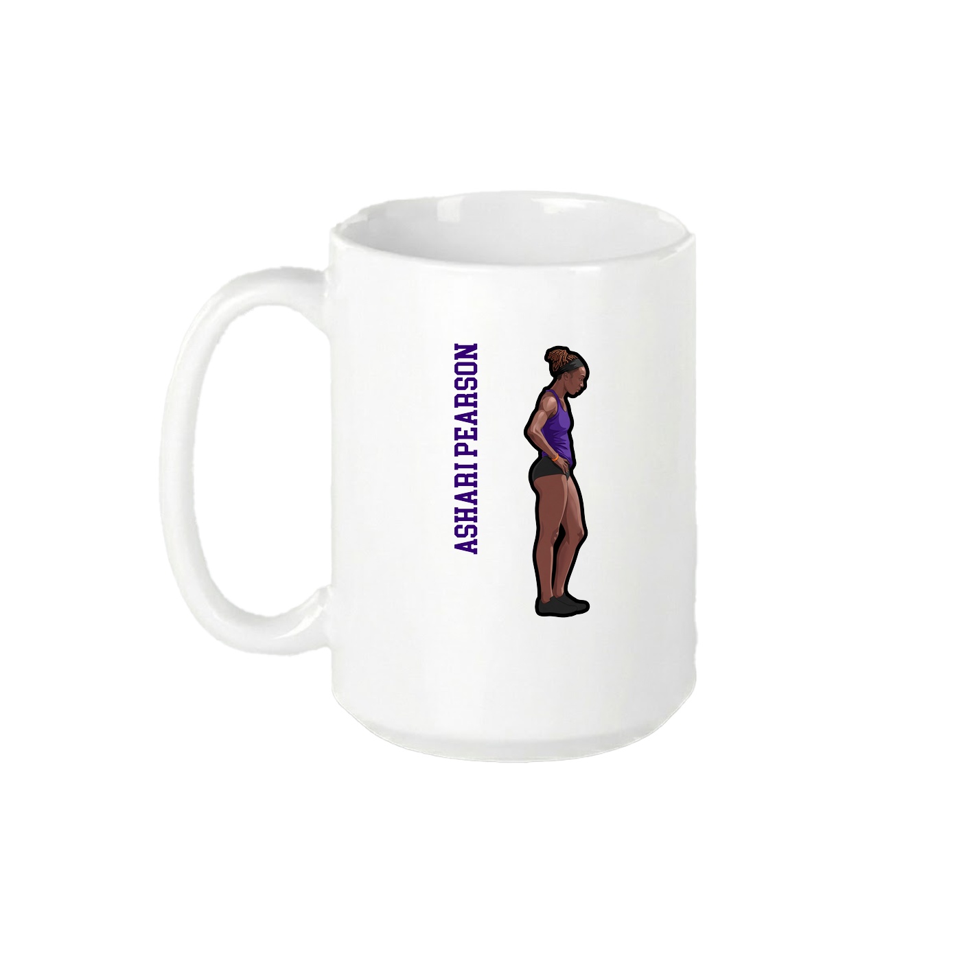 15oz Coffee Mug — Name Vertical in White