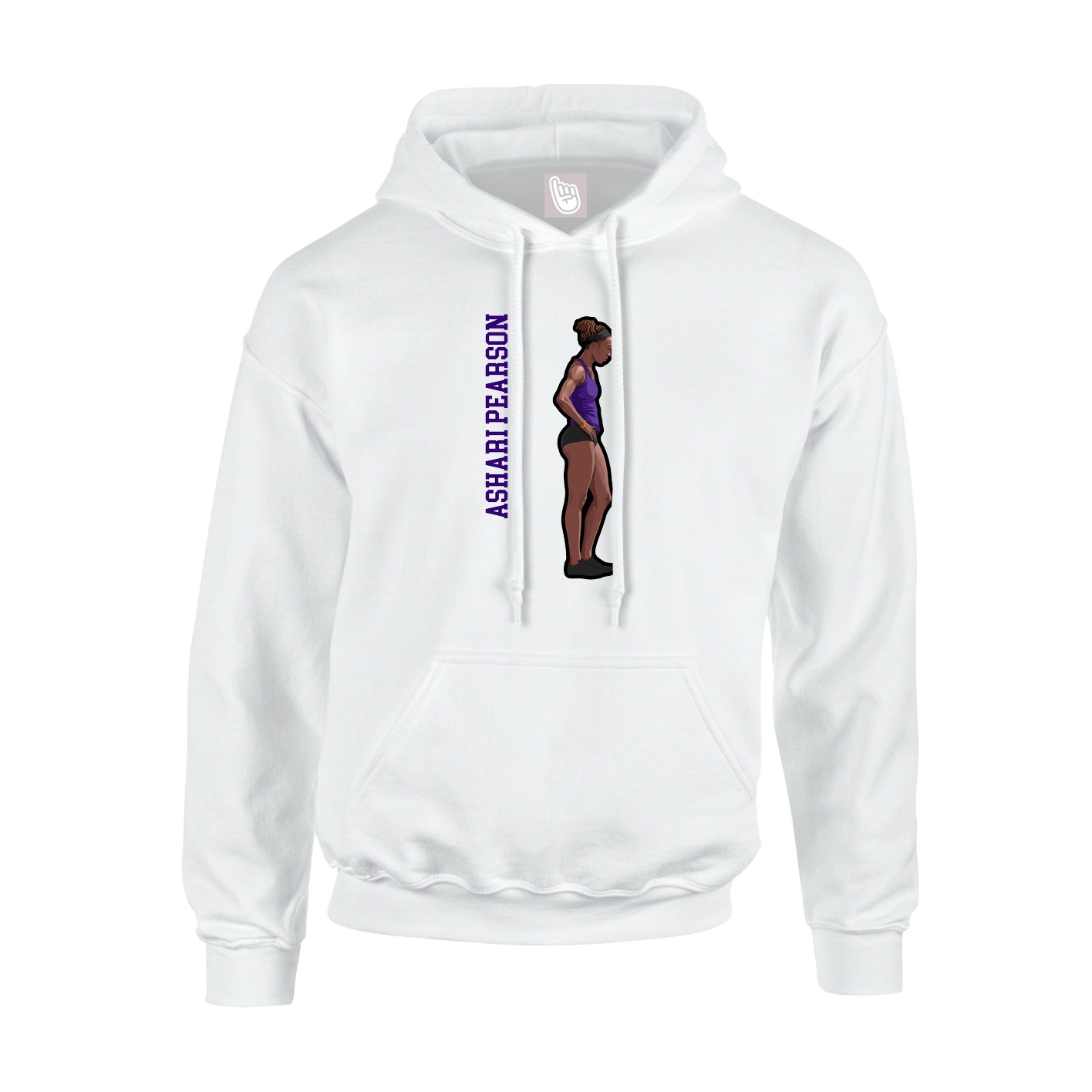 Youth Hoodie — Name Vertical in White