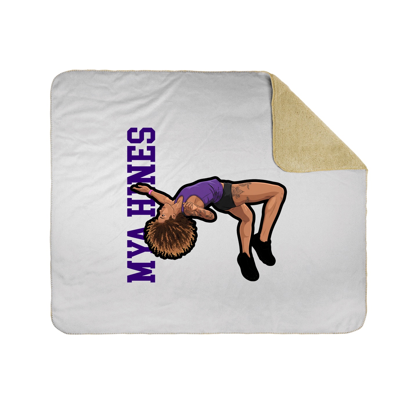 Throw Blanket — Name Vertical in White