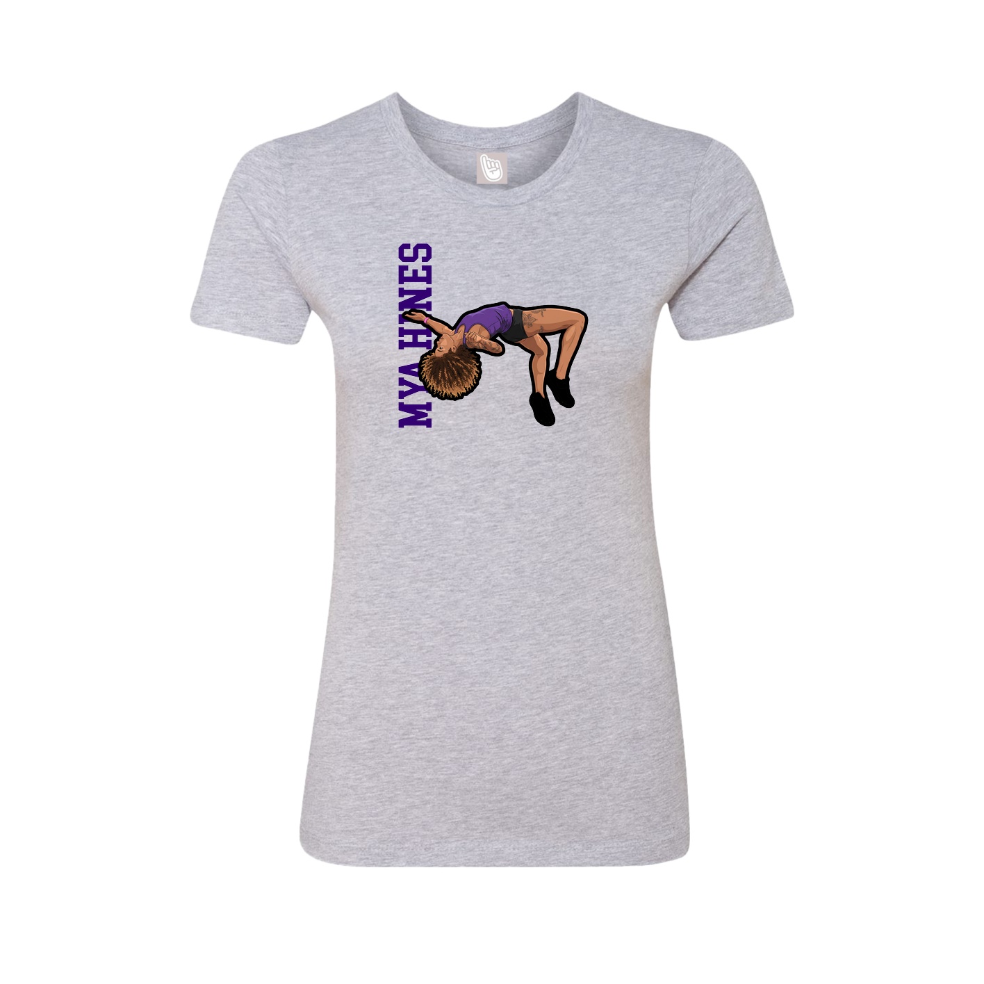 Womens Tee — Name Vertical in Grey