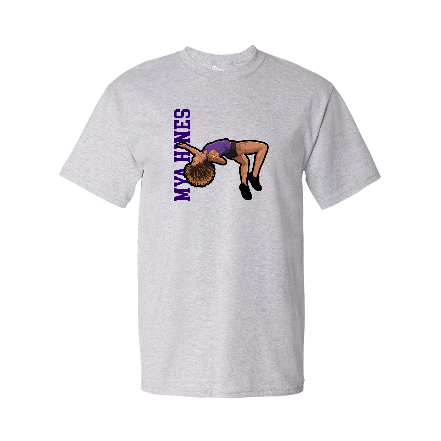Youth Tee — Name Vertical in Grey