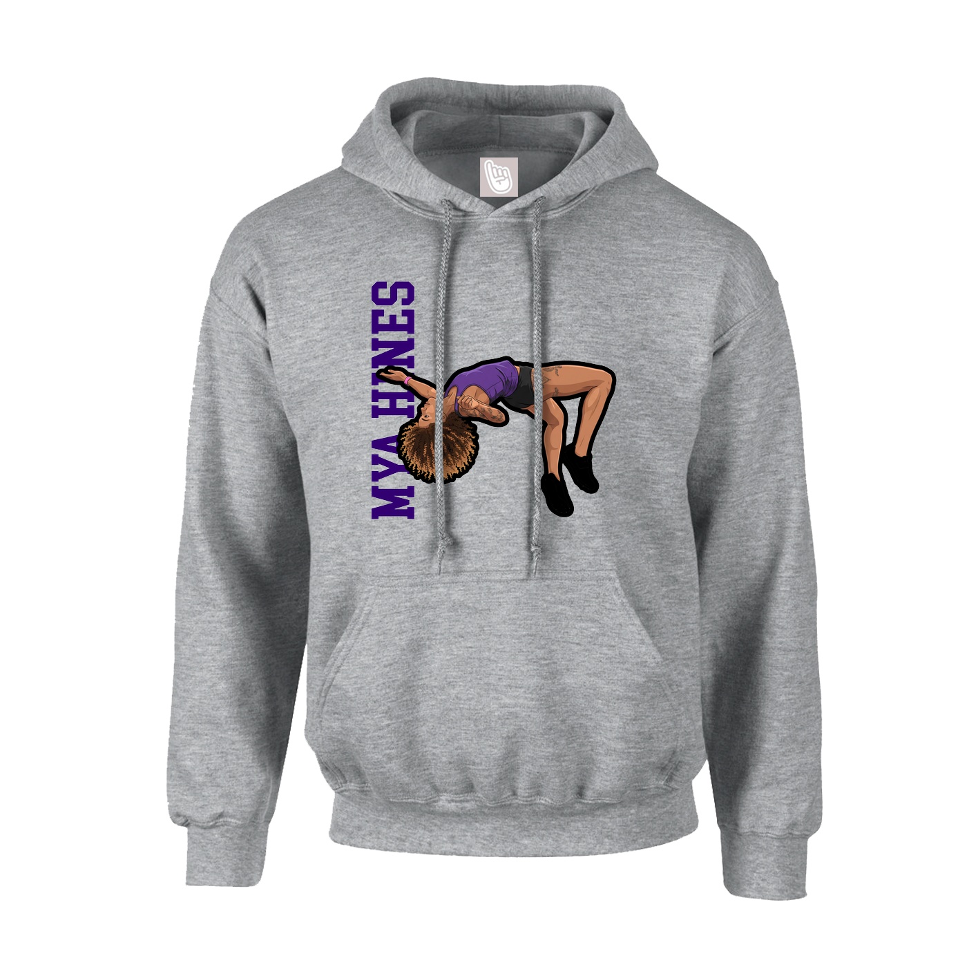 Hoodie — Name Vertical in Grey