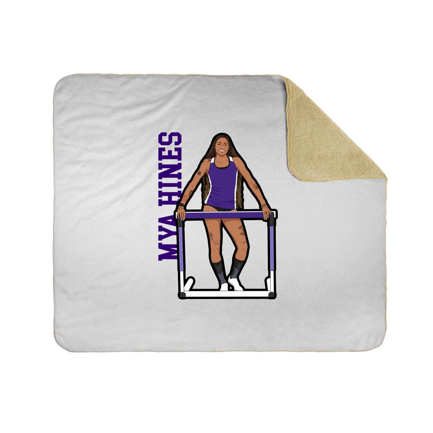 Throw Blanket — Name Vertical in White
