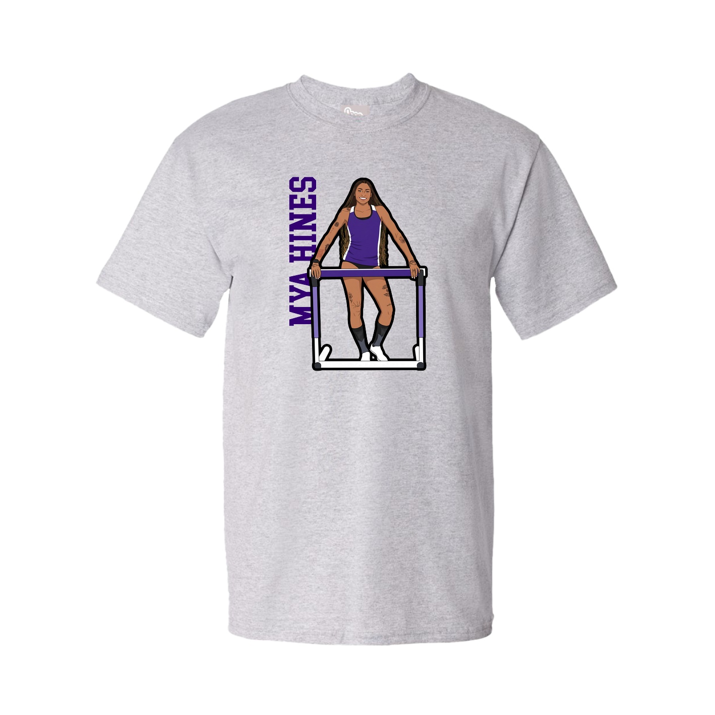 Tee — Name Vertical in Grey