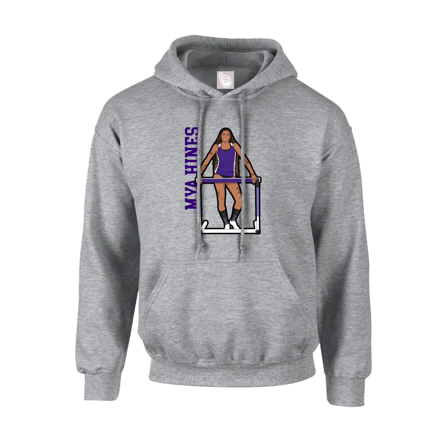 Youth Hoodie — Name Vertical in Grey