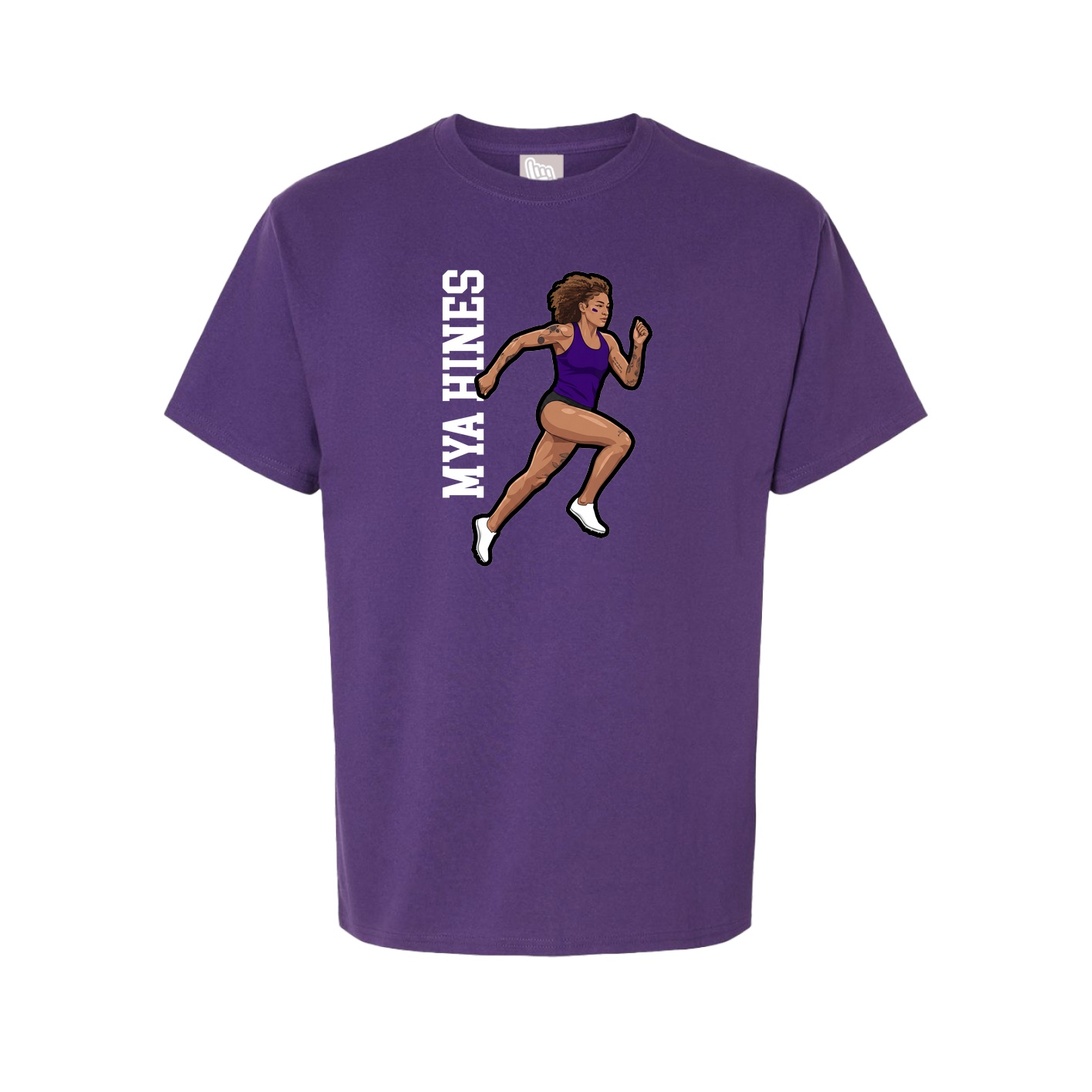 Youth Tee — Name Vertical in Purple