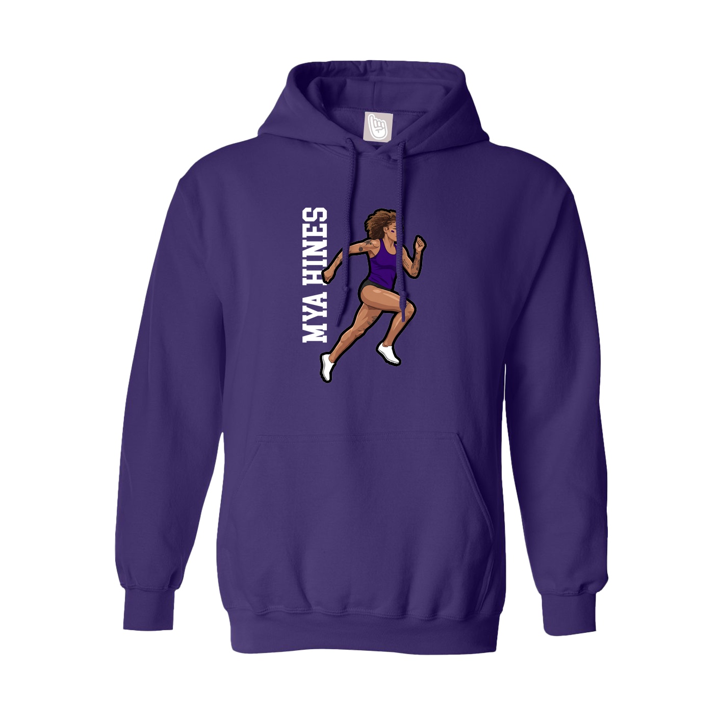 Hoodie — Name Vertical in Purple