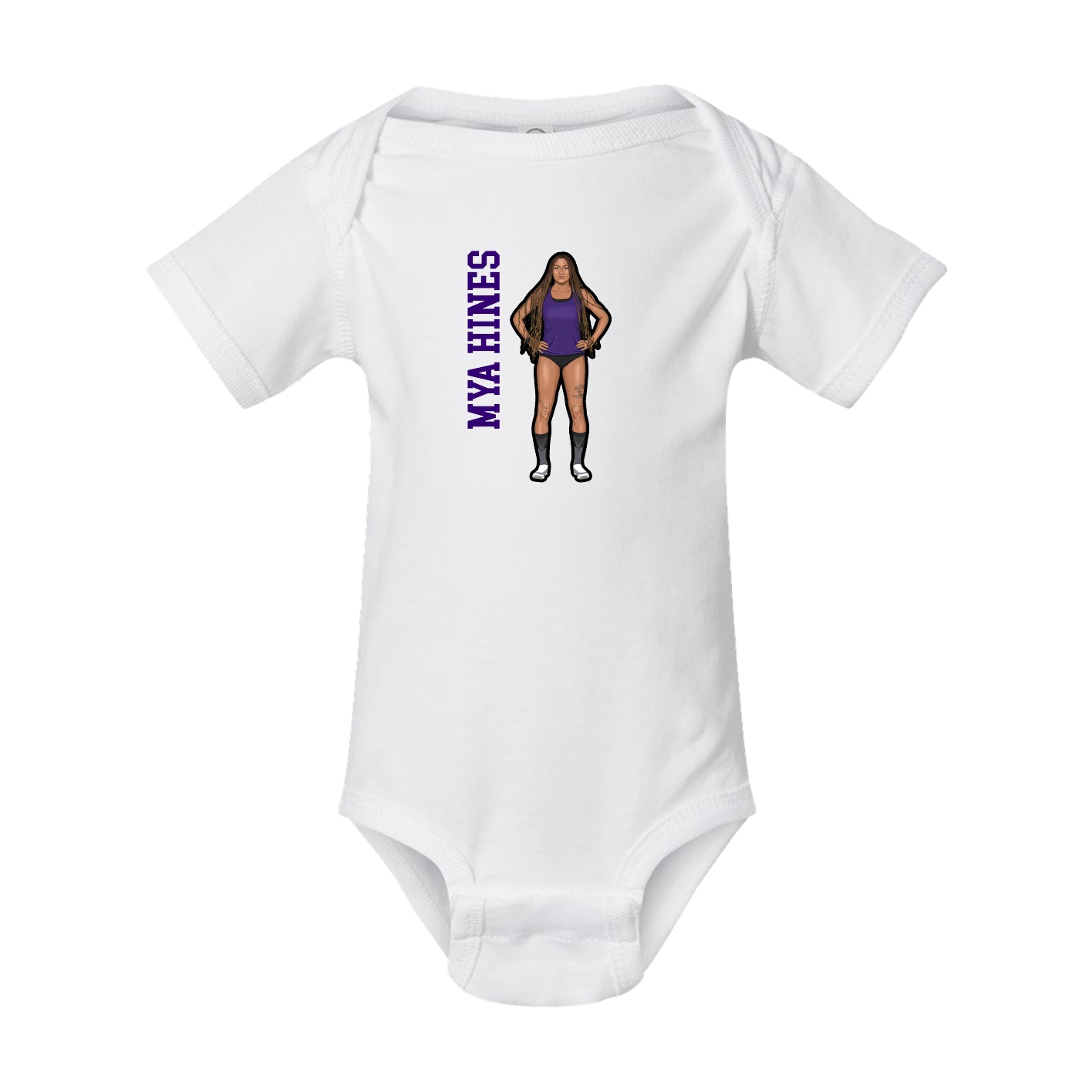 Baby Onesie — Name Vertical in White