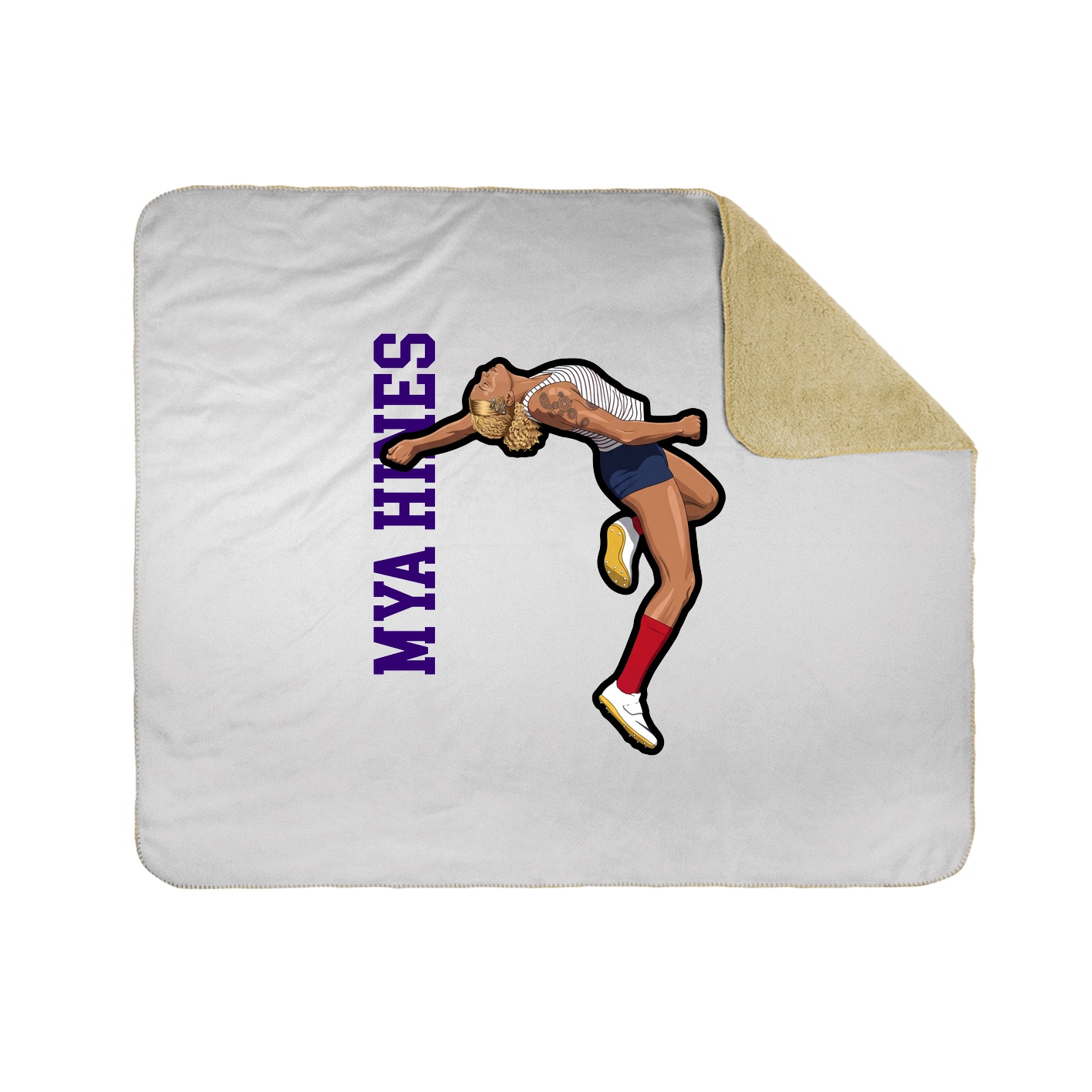 Throw Blanket — Name Vertical in White