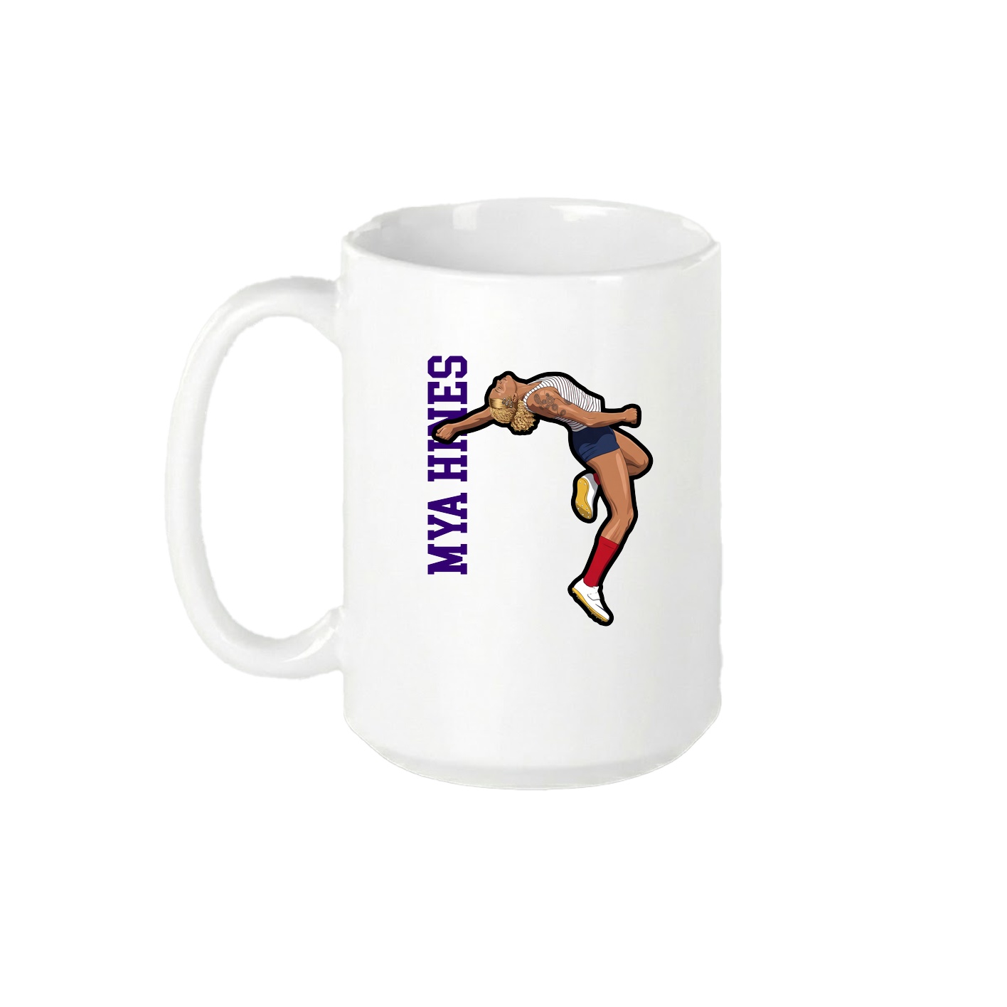 15oz Coffee Mug — Name Vertical in White