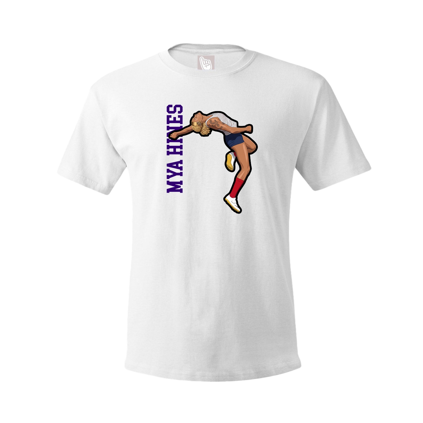Tee — Name Vertical in White