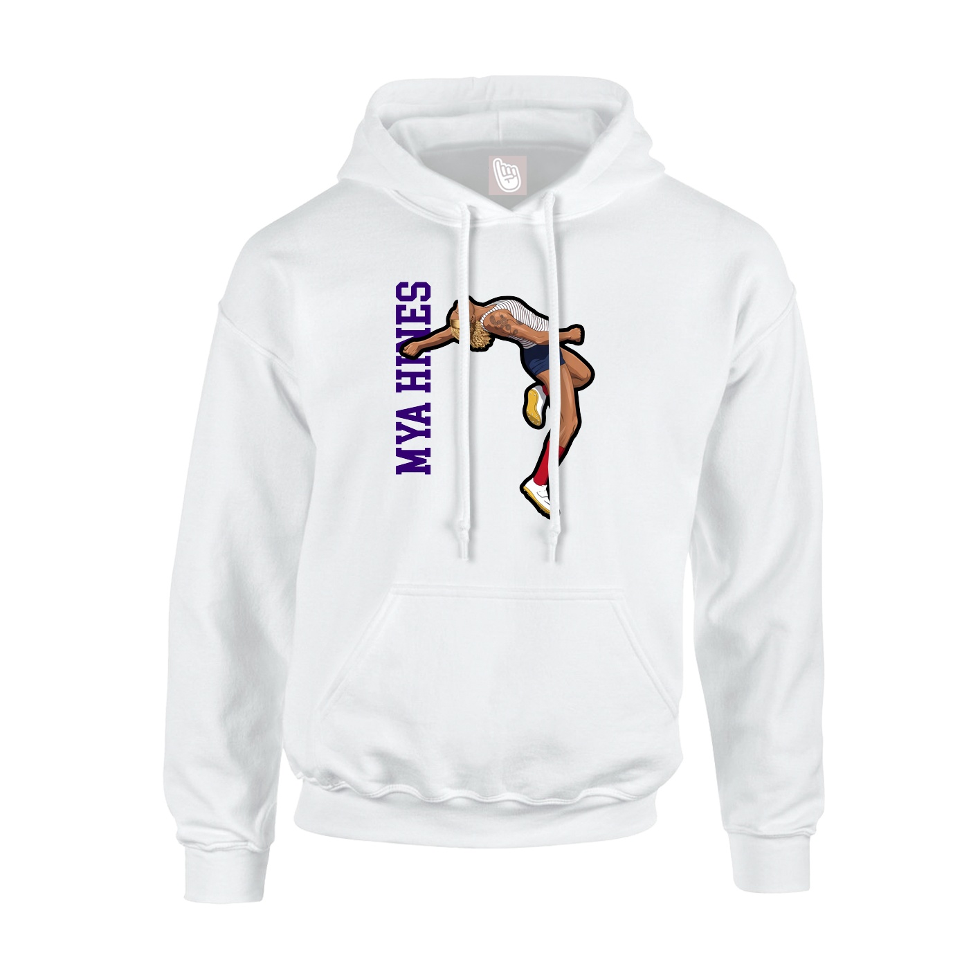 Hoodie — Name Vertical in White