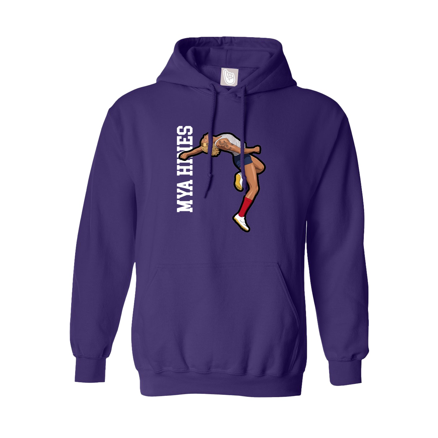 Youth Hoodie — Name Vertical in Purple