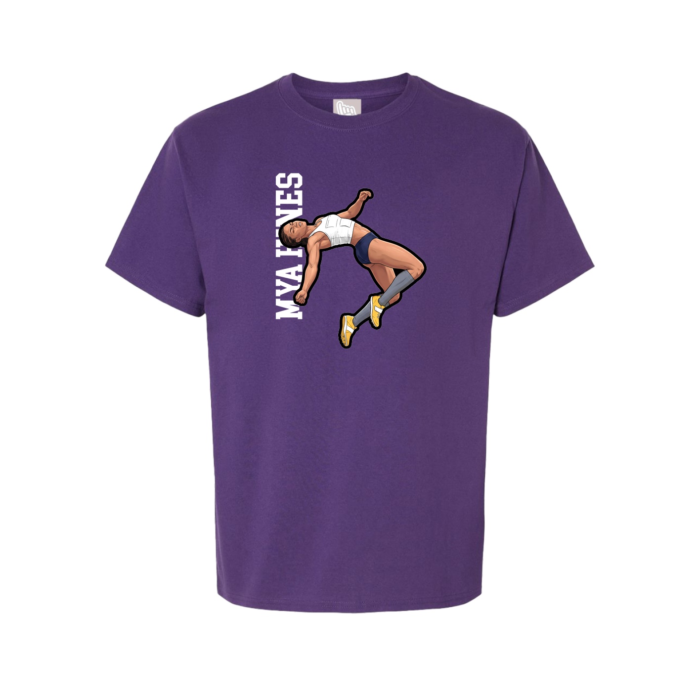 Youth Tee — Name Vertical in Purple