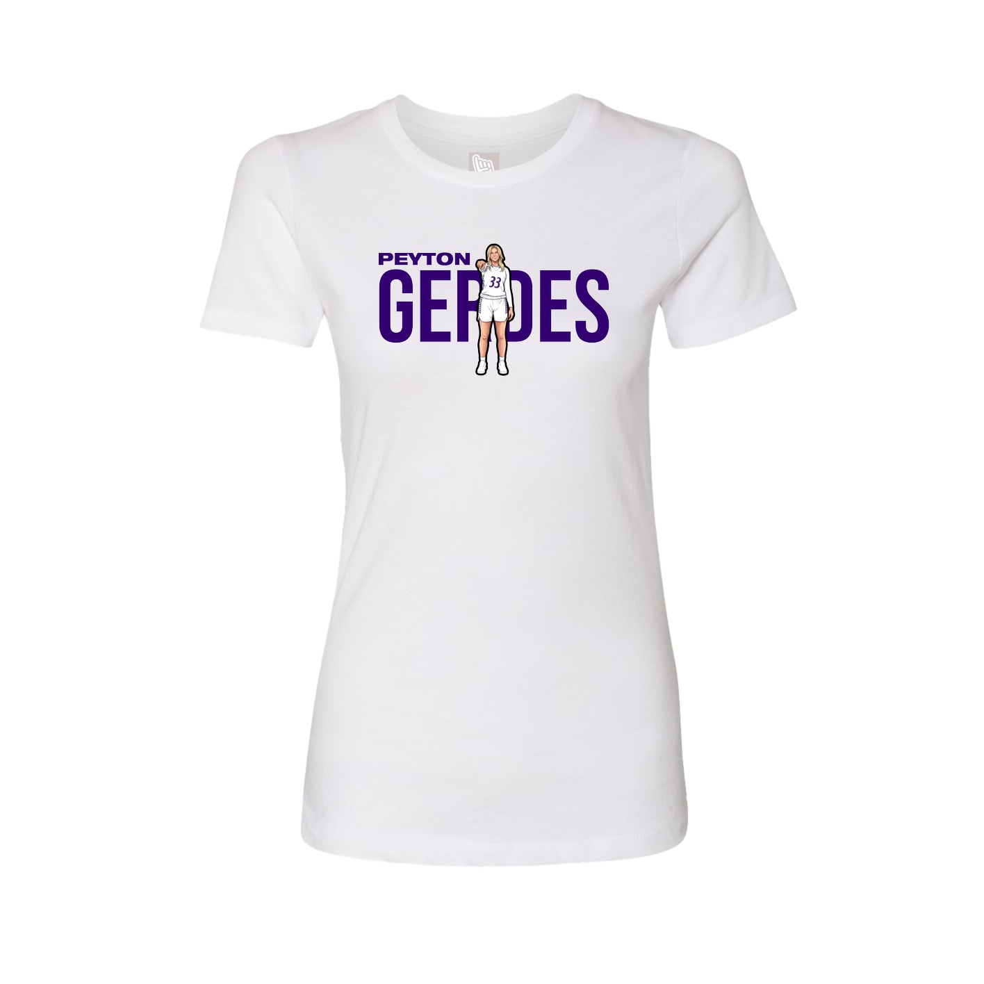 Fitted Women's Tee — Player Name in White