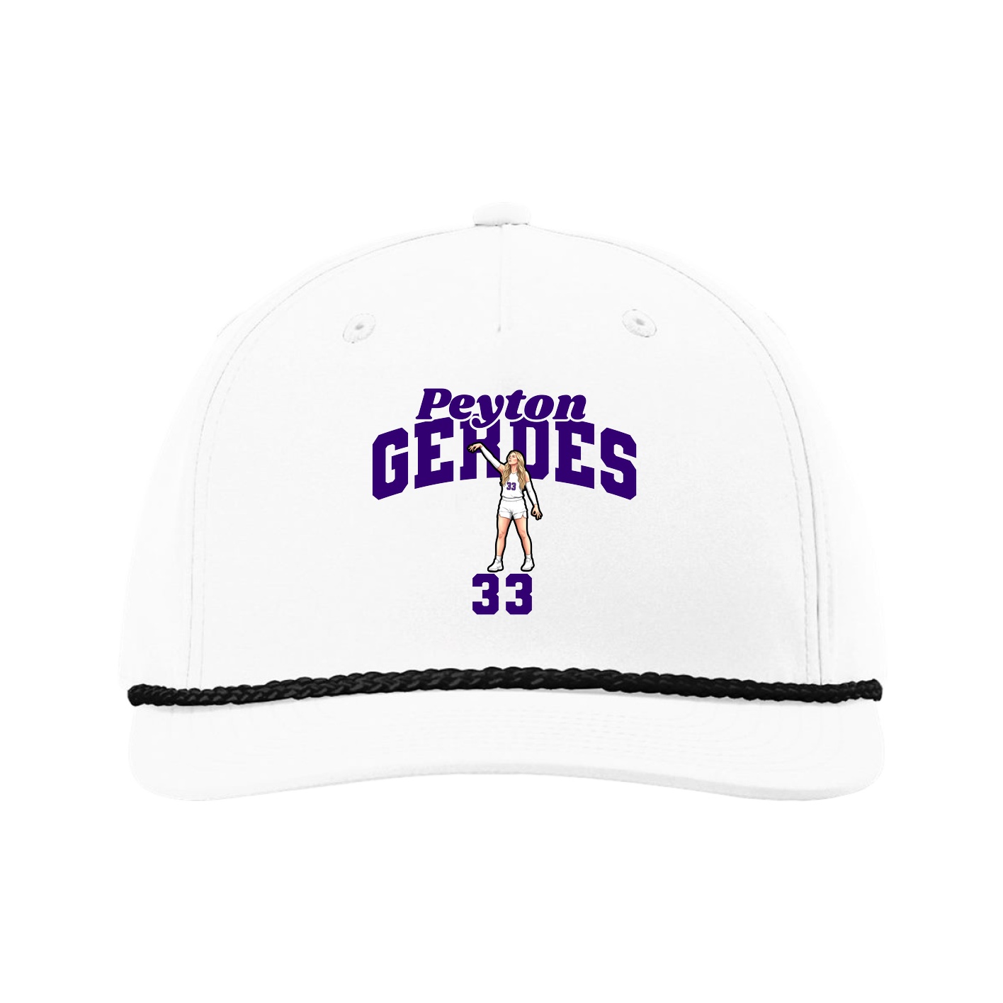Five-Panel Classic Rope Cap — Signature Arch in White