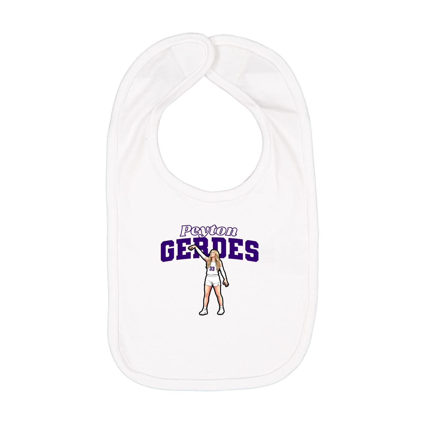Infant Bib — Name Arch in White