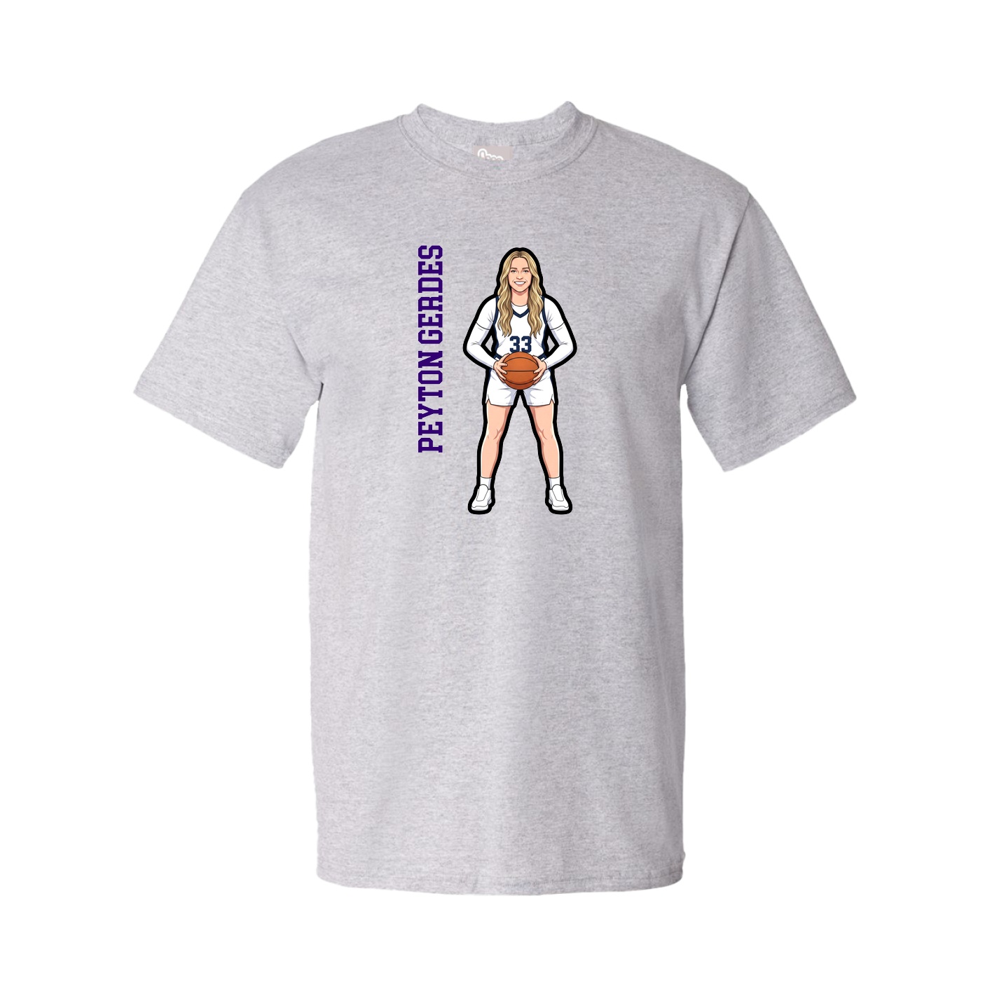 Tee — Name Vertical in Grey