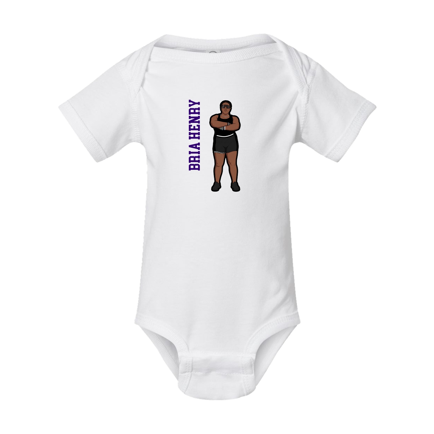 Baby Onesie — Name Vertical in White
