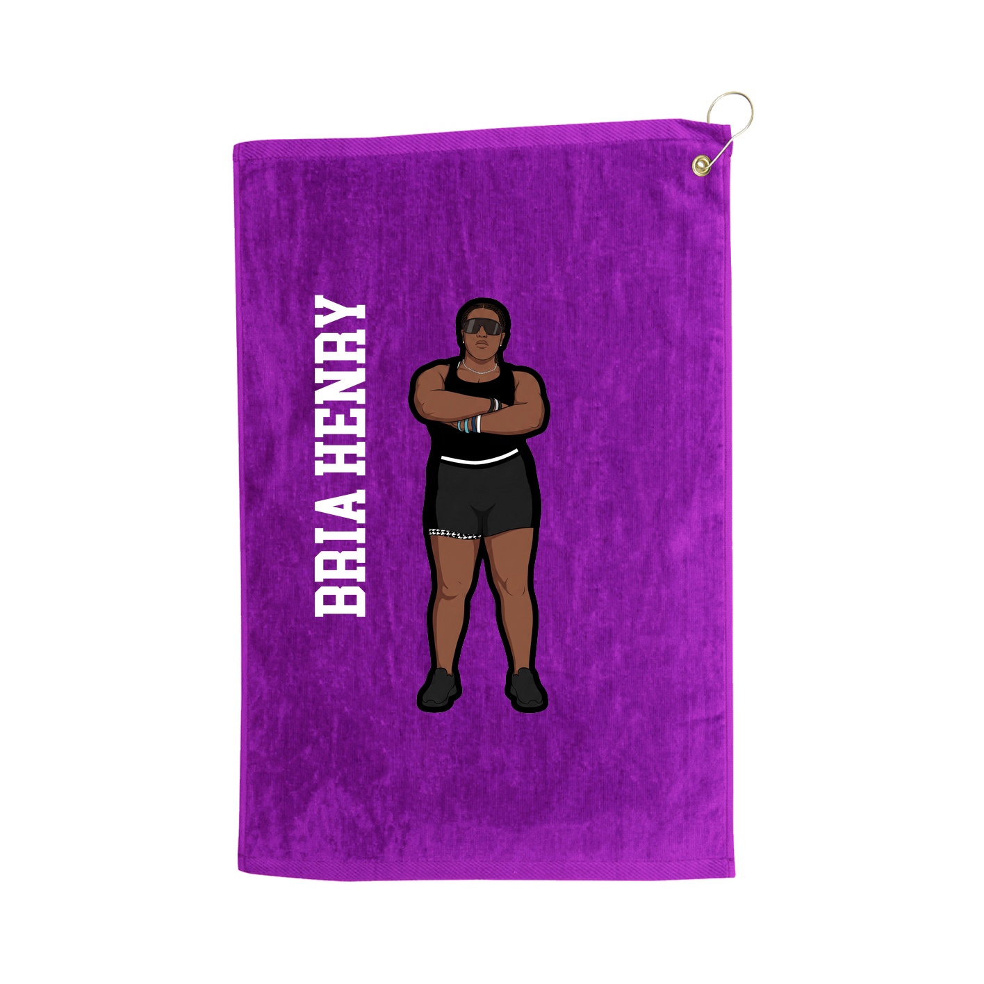 Golf Towel — Name Vertical in Purple