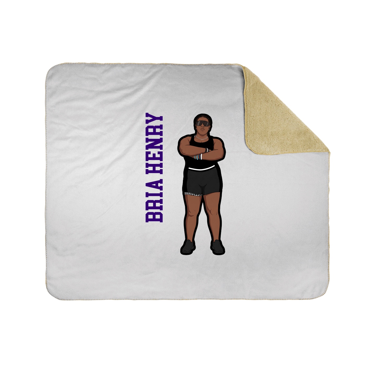 Throw Blanket — Name Vertical in White
