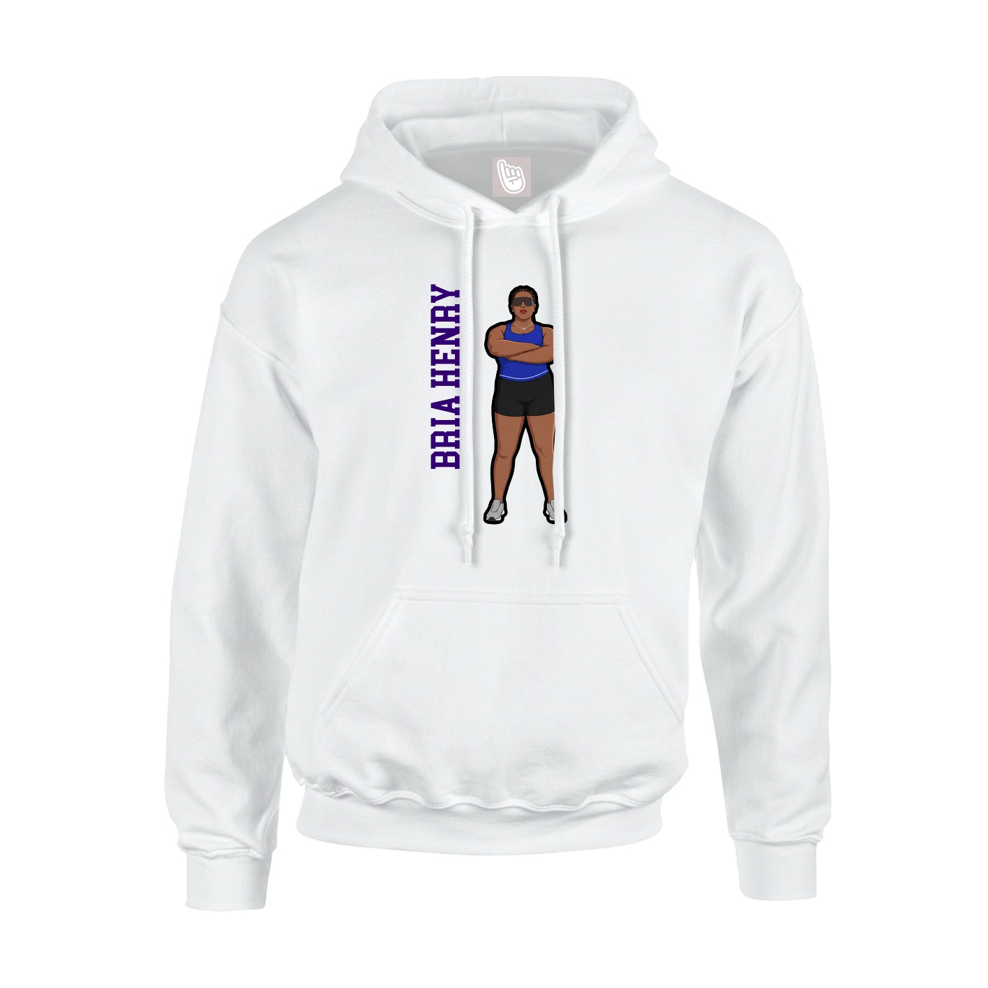 Hoodie — Name Vertical in White