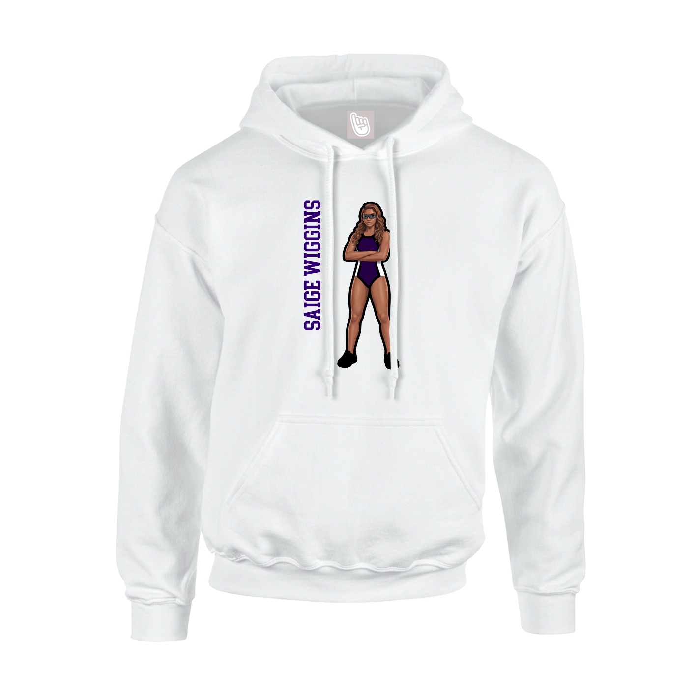 Youth Hoodie — Name Vertical in White