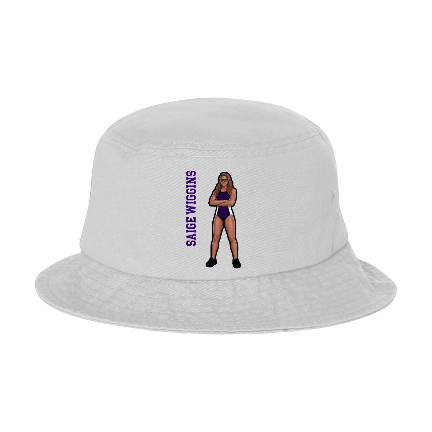 Bucket Cap — Name Vertical in White