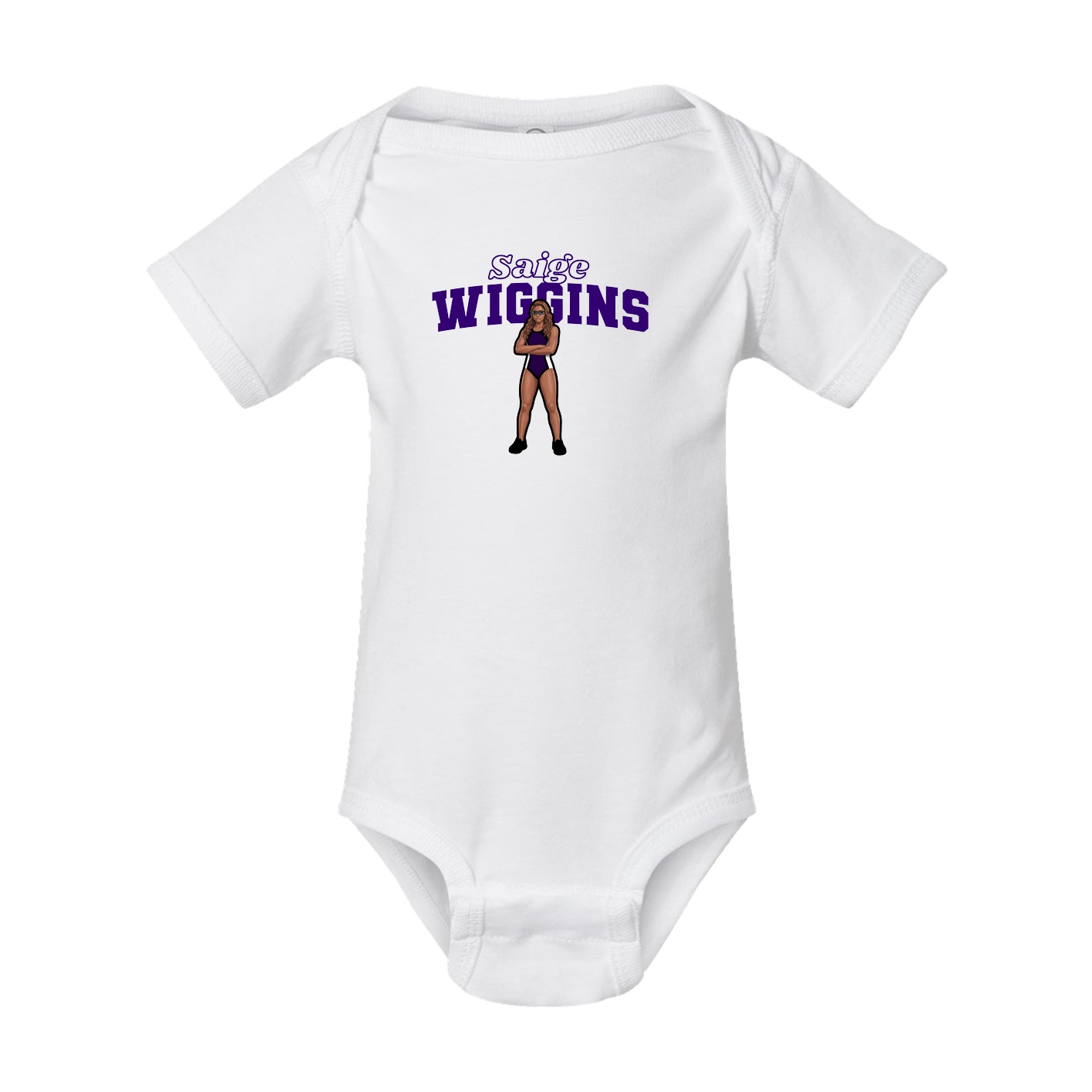 Baby Onesie — Name Arch in White