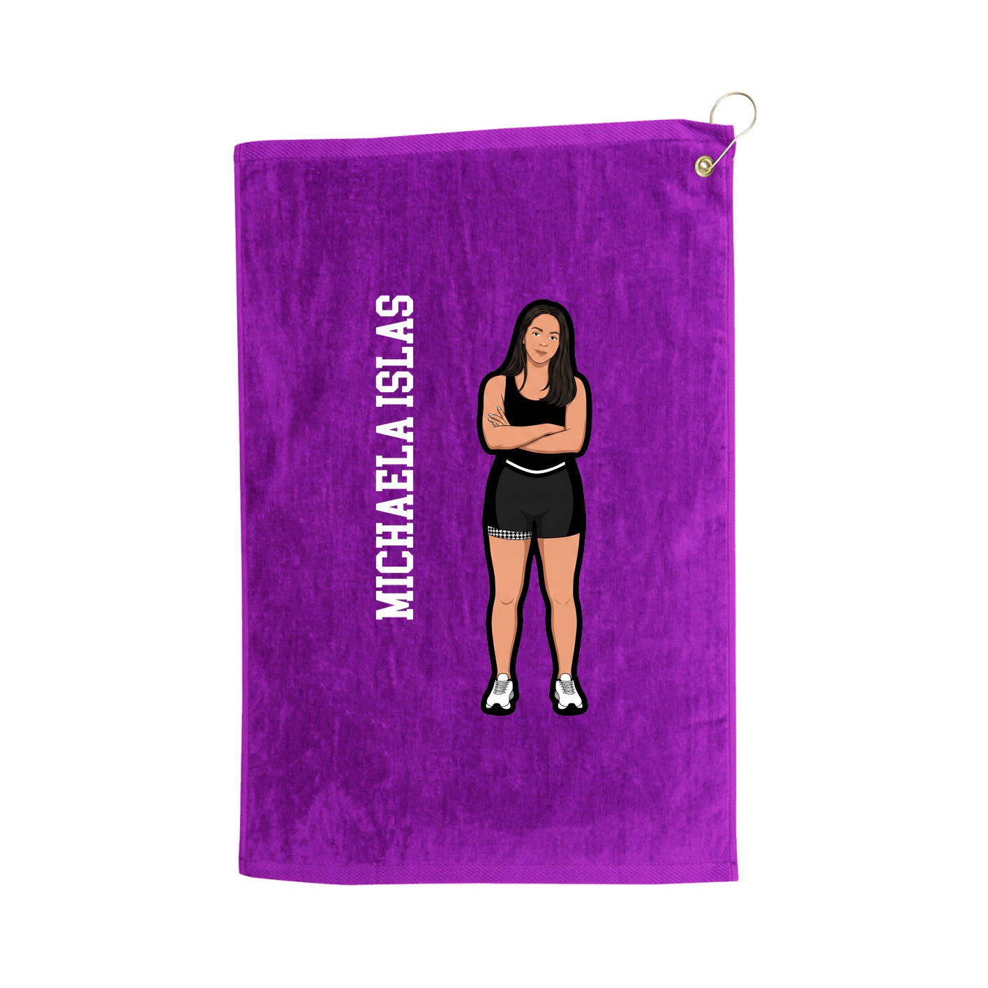 Golf Towel — Name Vertical in Purple