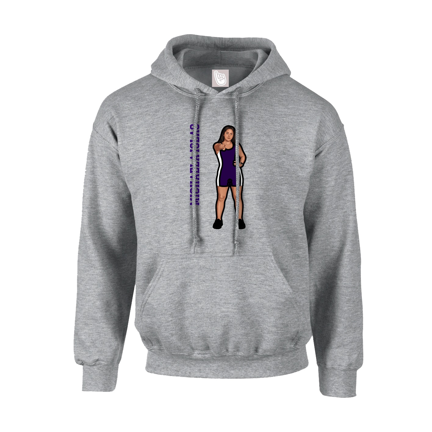 Youth Hoodie — Name Vertical in Grey