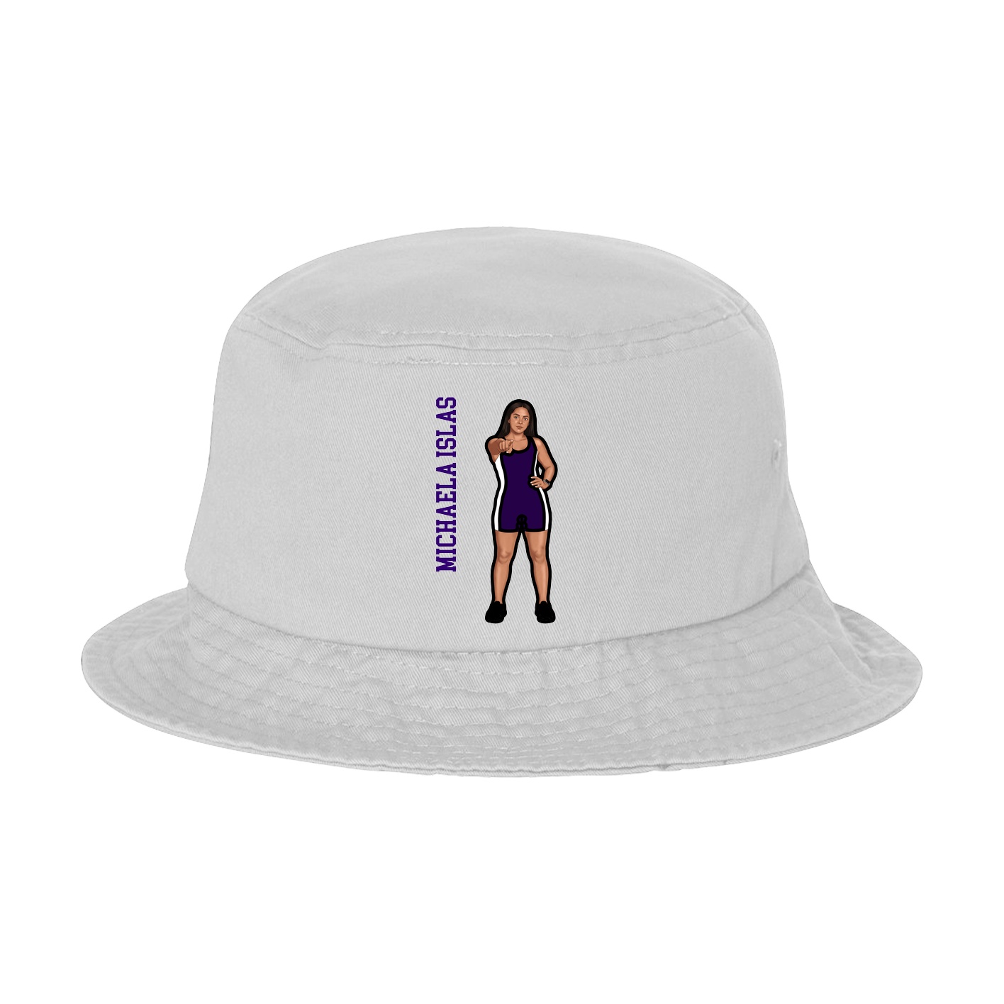 Bucket Cap — Name Vertical in White