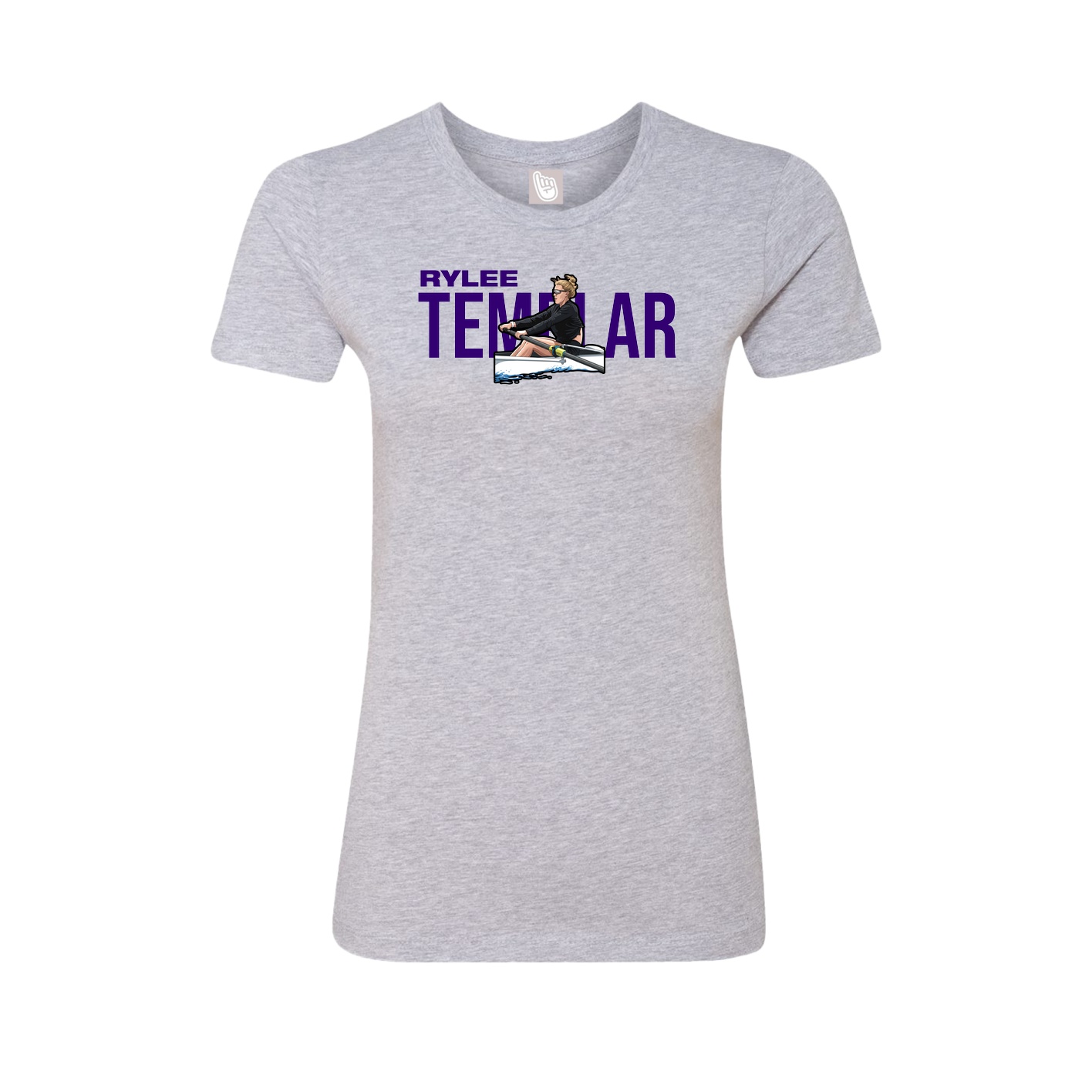 Fitted Women's Tee — Player Name in Grey