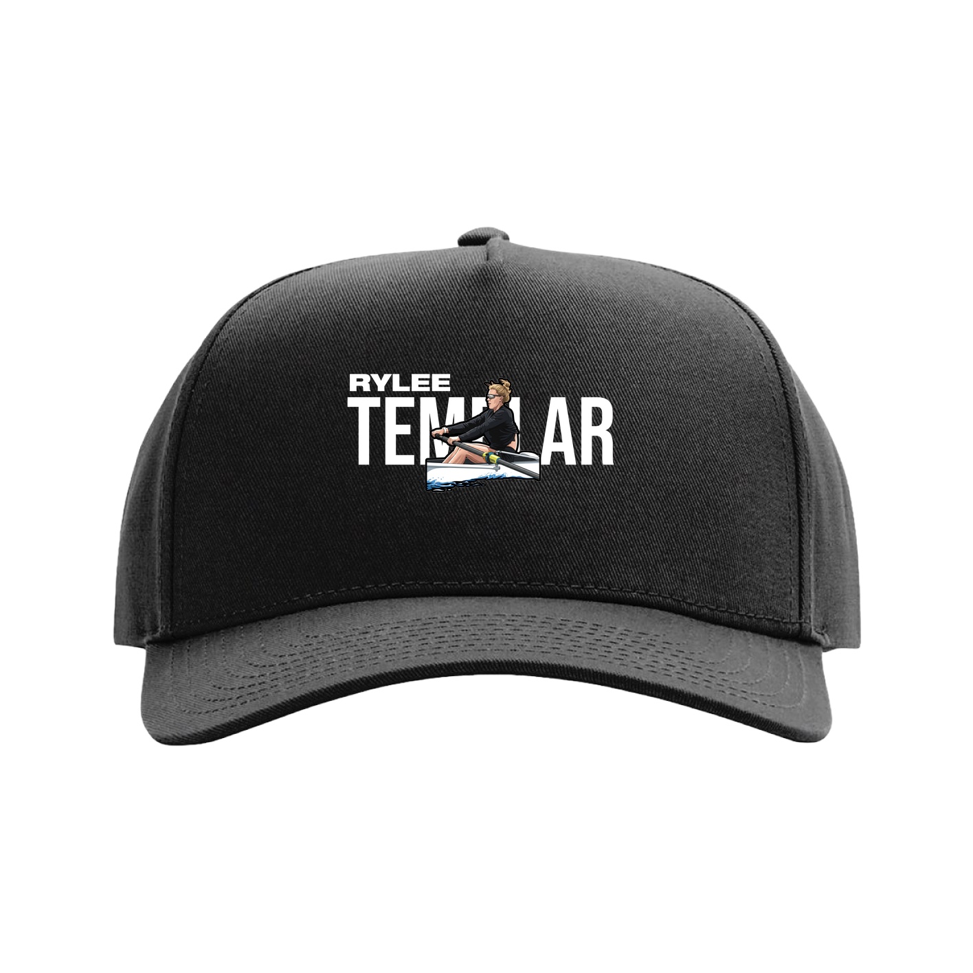 Full Fabric Five-Panel Champ Cap — Player Name in Black