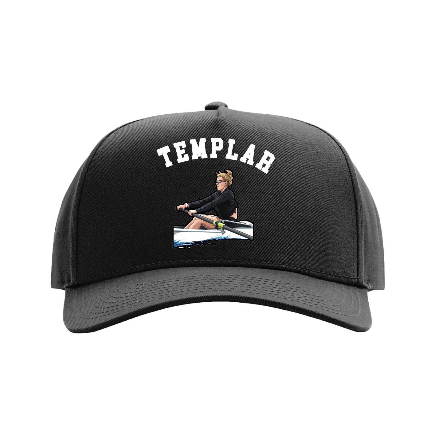 Full Fabric Five-Panel Champ Cap — Shirsey Arch in Black