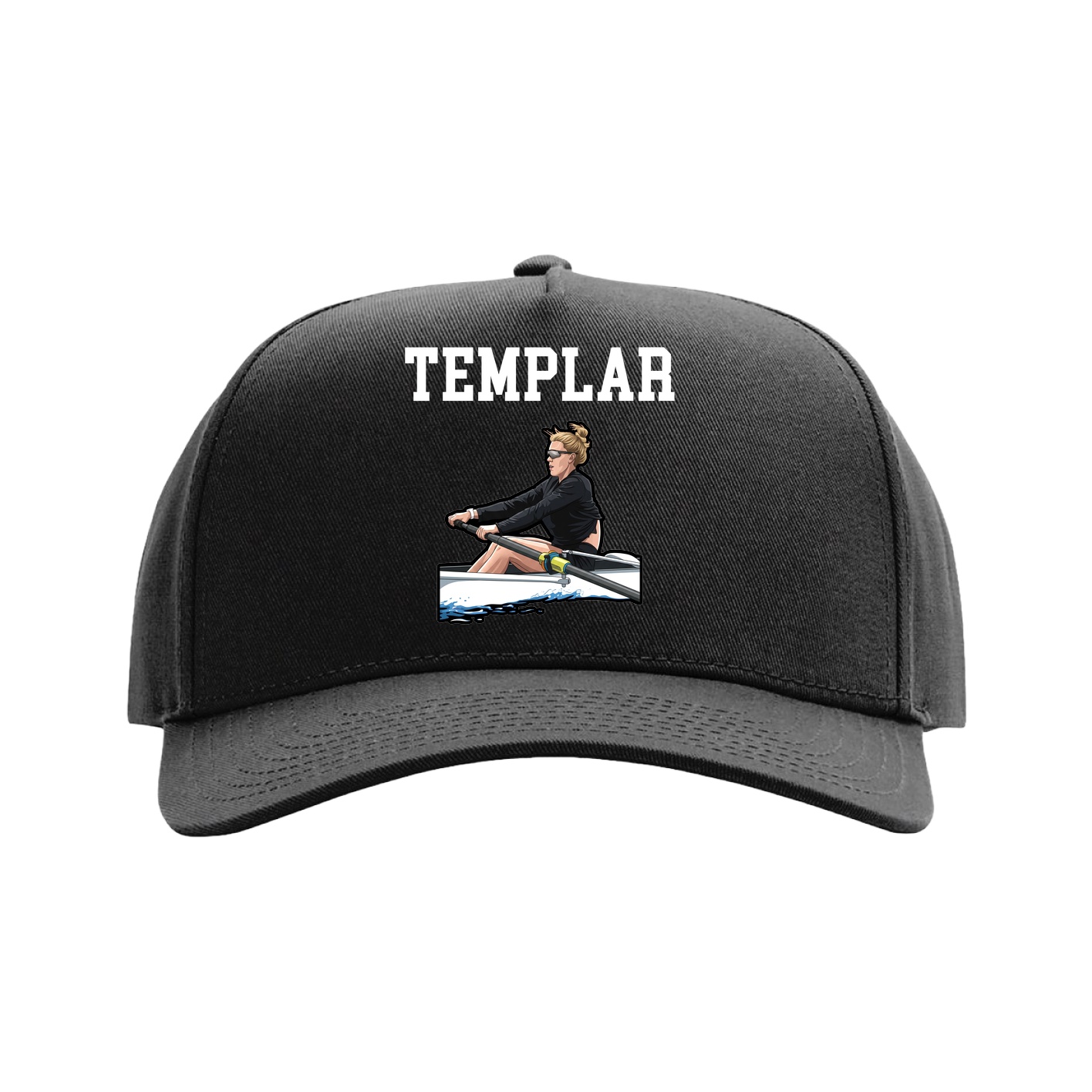 Full Fabric Five-Panel Champ Cap — Shirsey in Black
