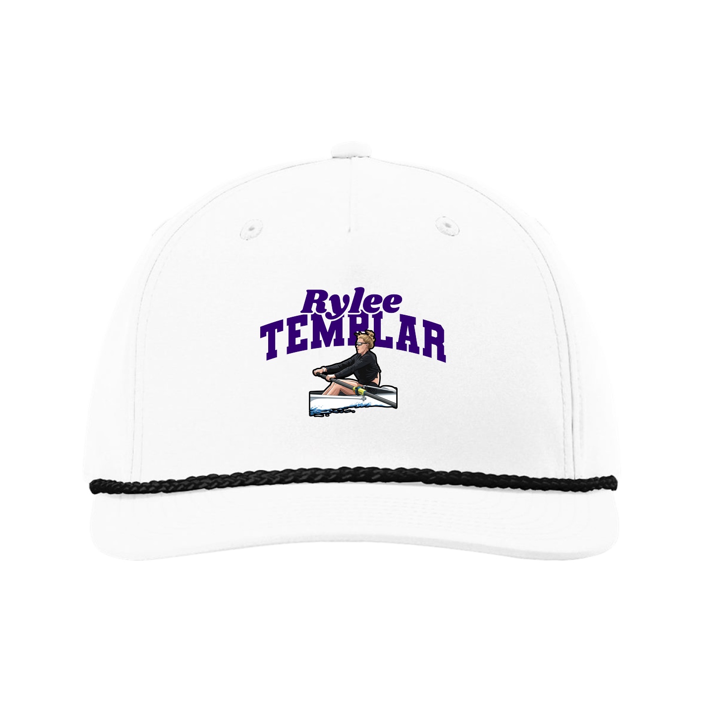 Five-Panel Classic Rope Cap — Signature Arch in White