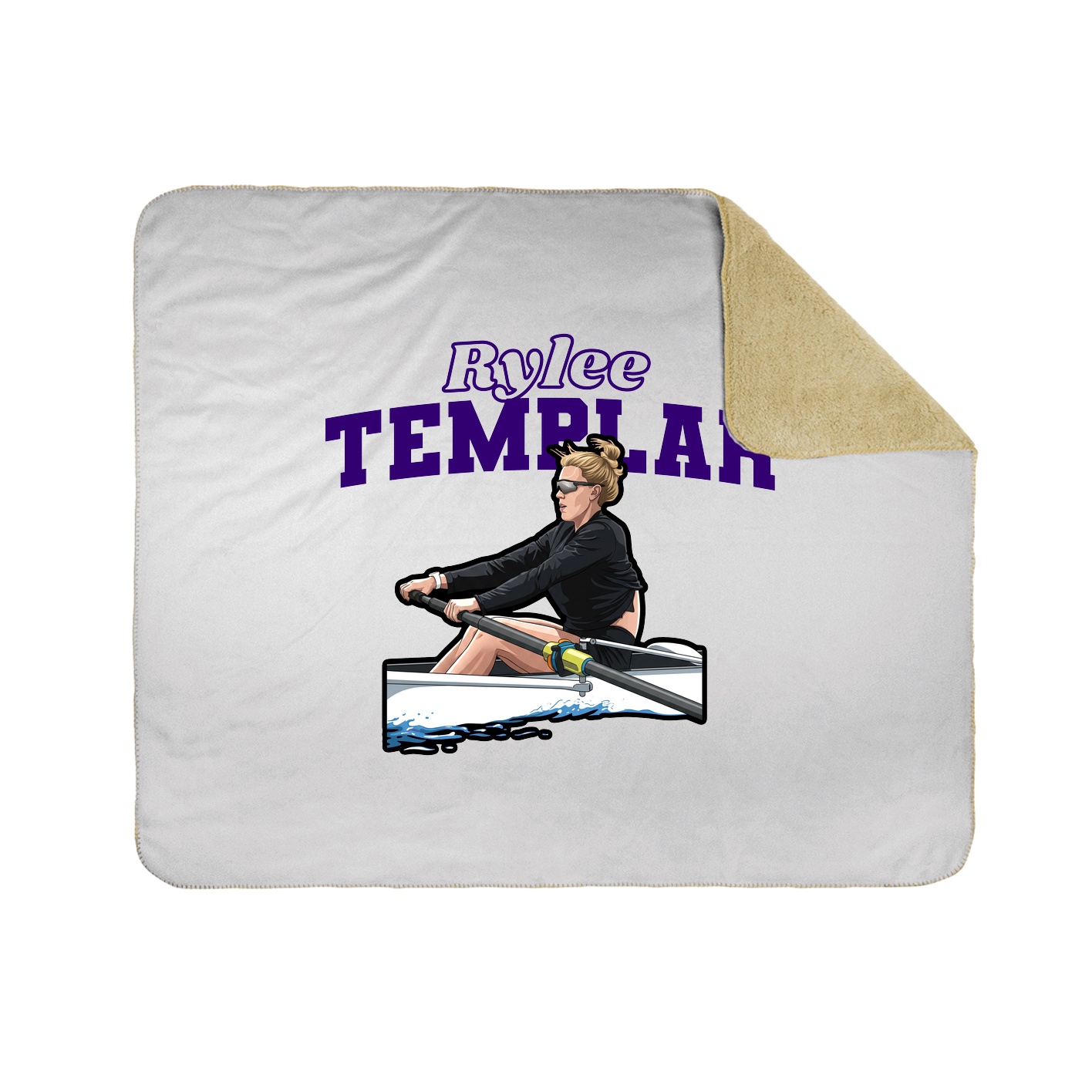 Throw Blanket — Name Arch in White