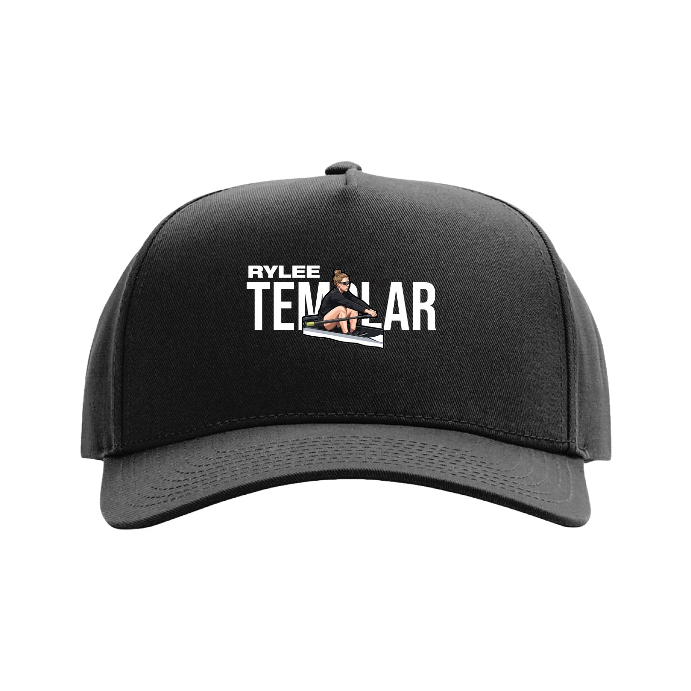 Full Fabric Five-Panel Champ Cap — Player Name in Black