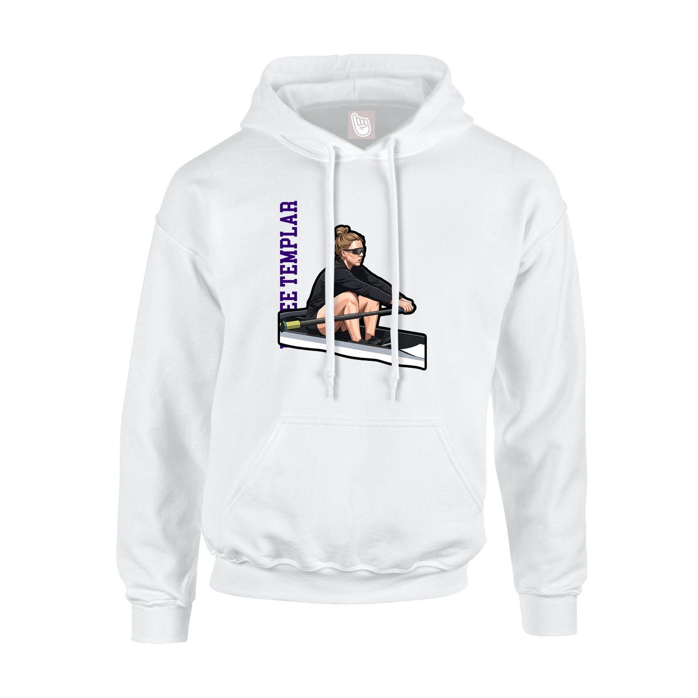 Youth Hoodie — Name Vertical in White