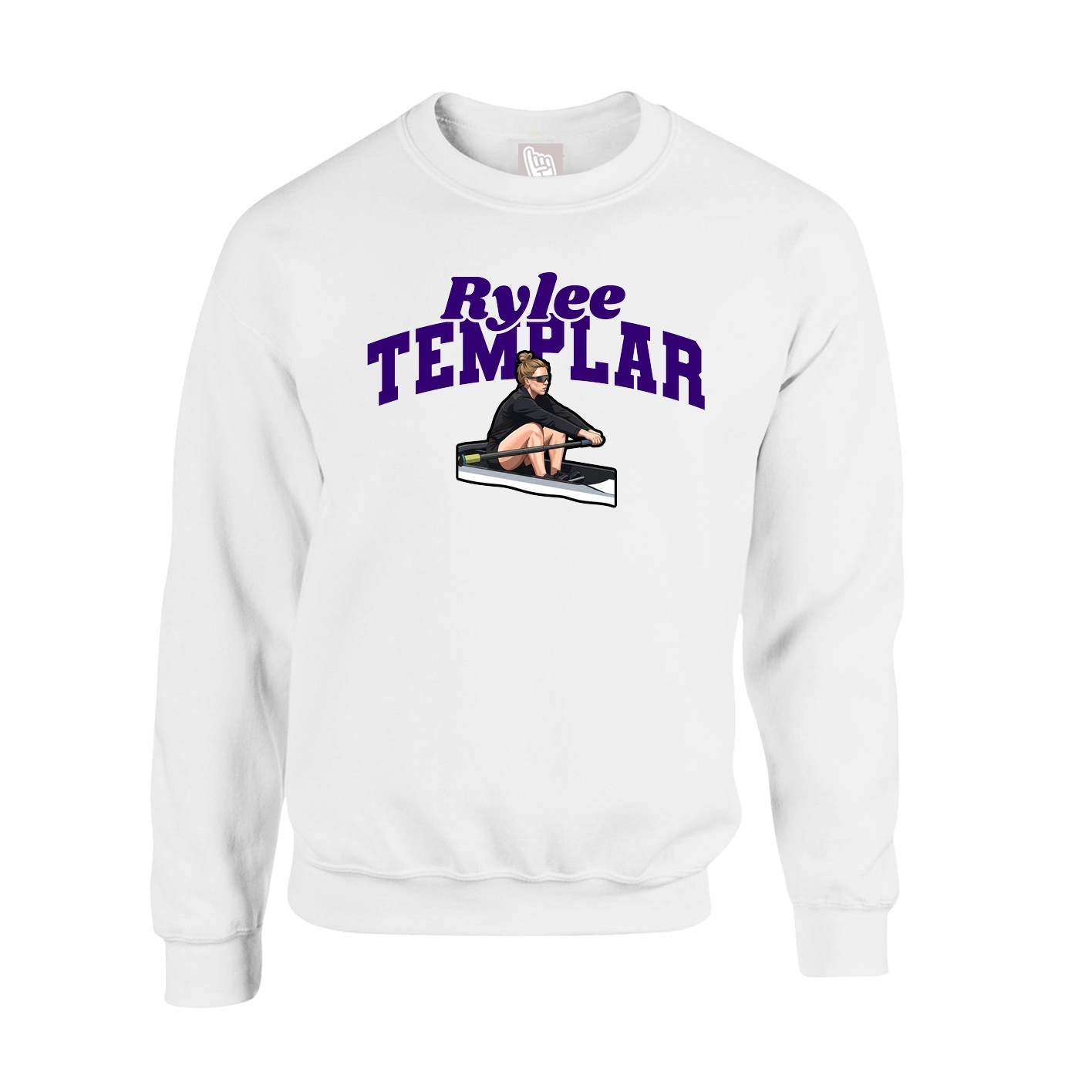 Fleece Crew — Signature Arch in White