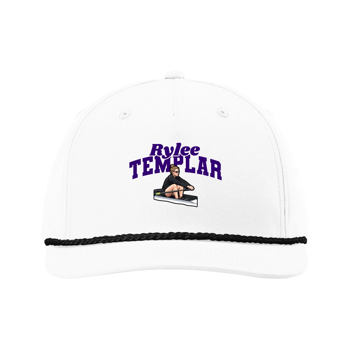 Five-Panel Classic Rope Cap — Signature Arch in White