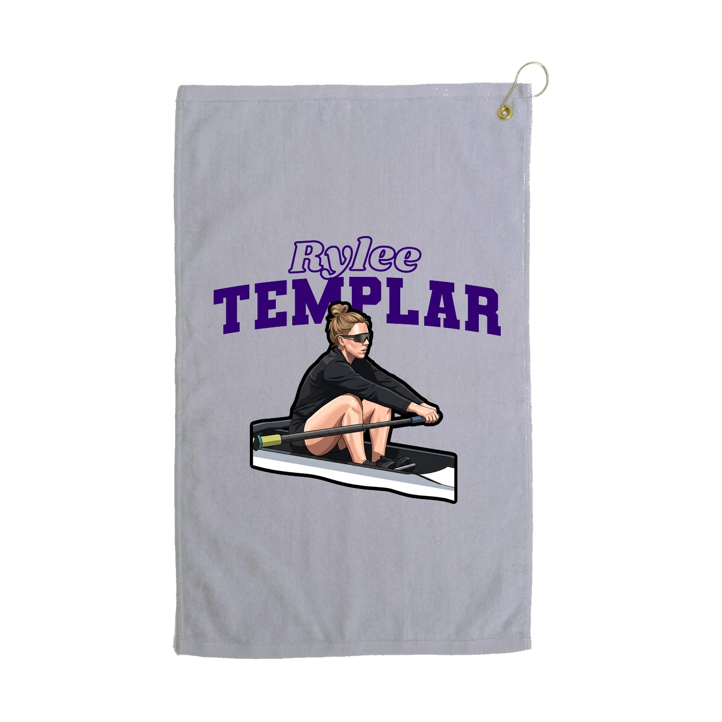Golf Towel — Name Arch in Grey