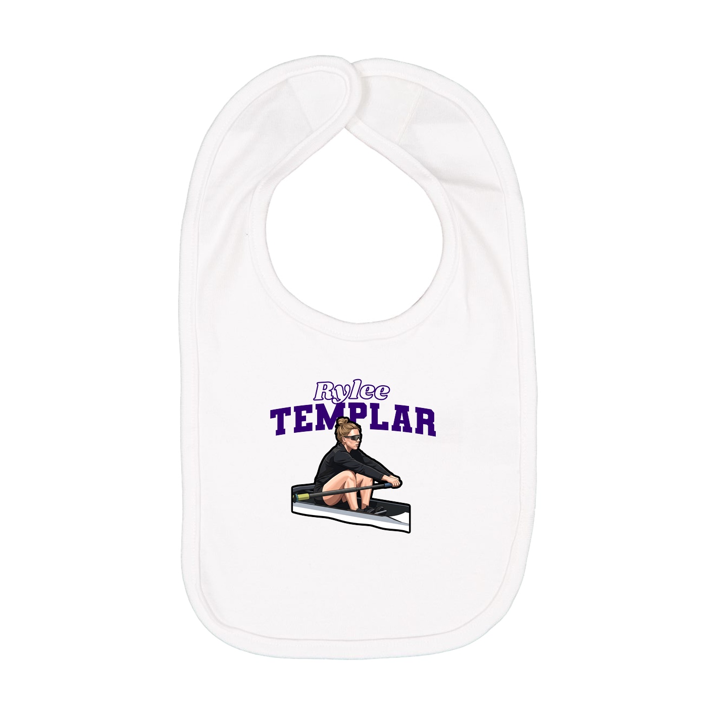 Infant Bib — Name Arch in White