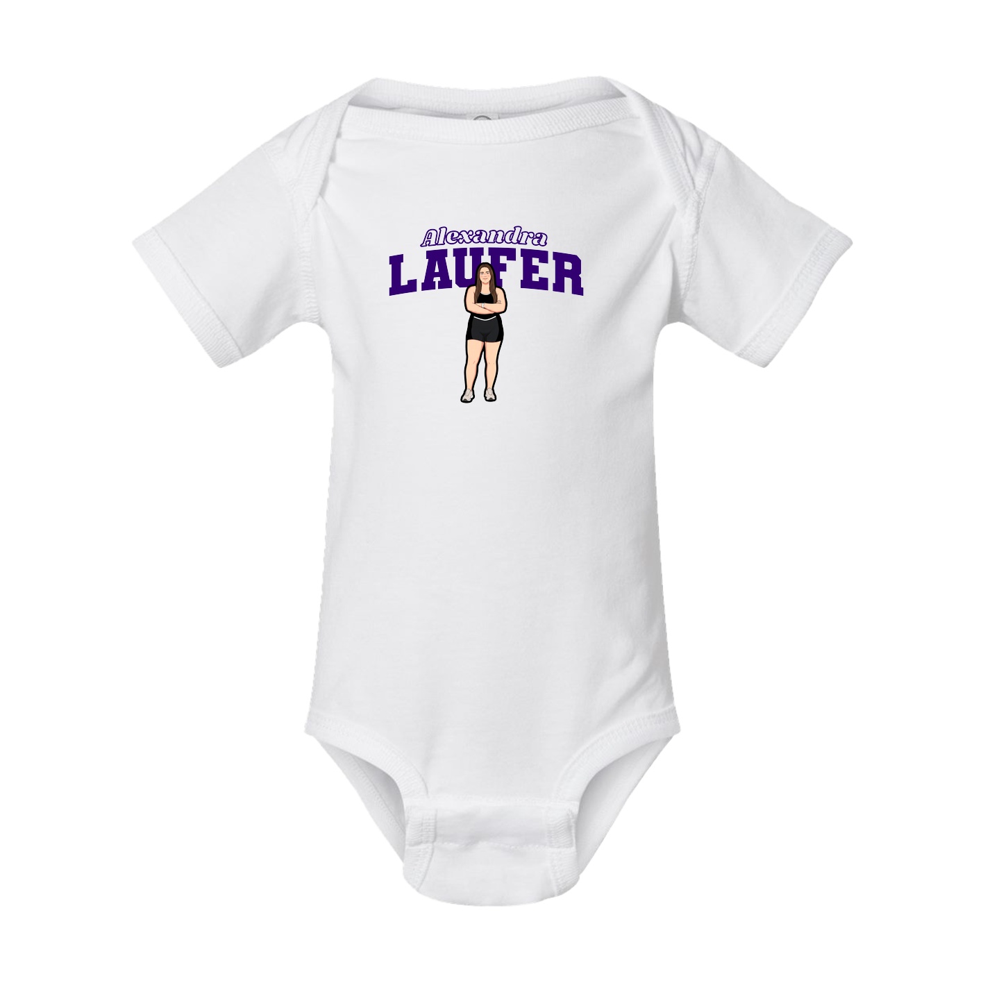 Baby Onesie — Name Arch in White
